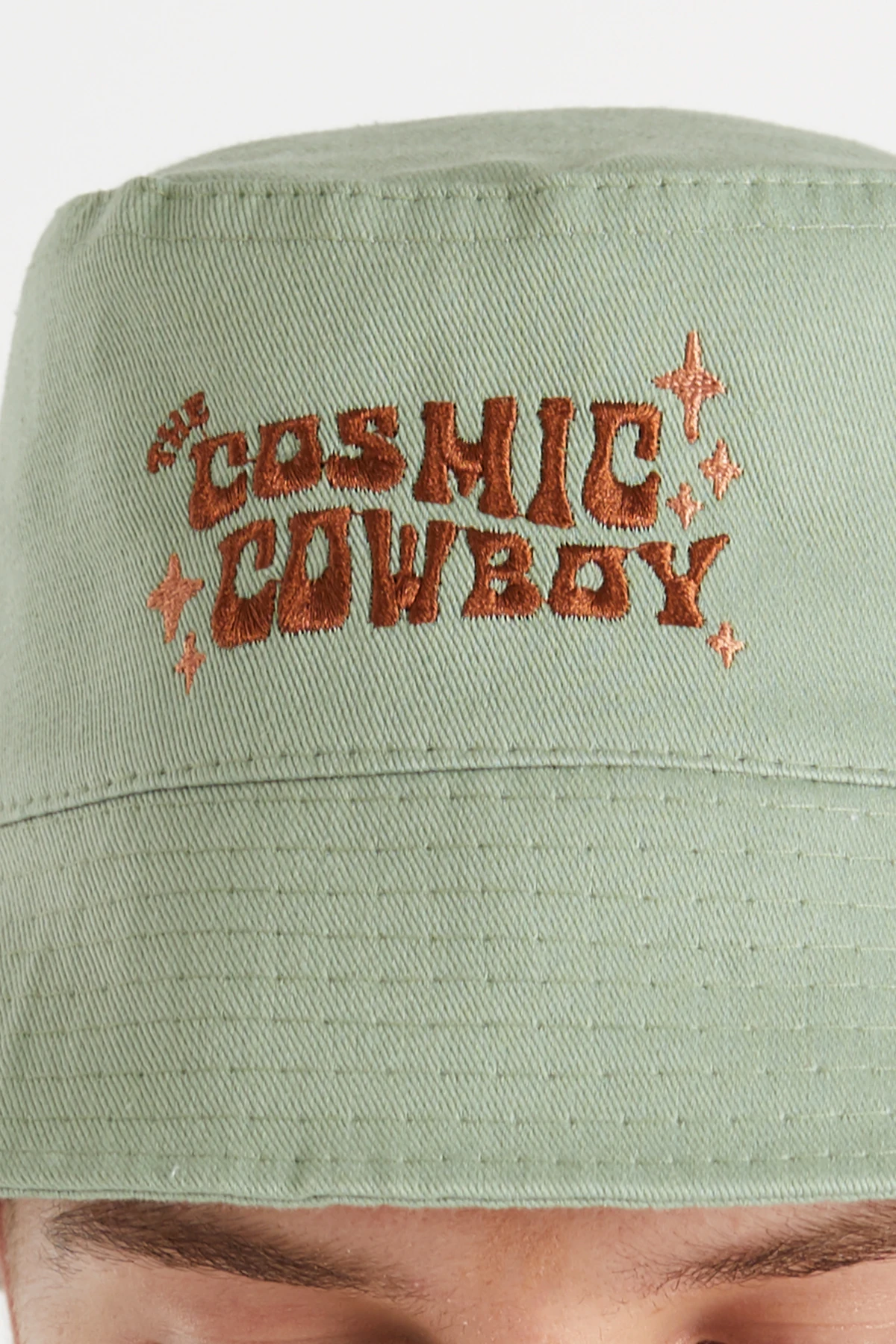 Kadın Nakış işlemeli Yeşil Bucket Şapka