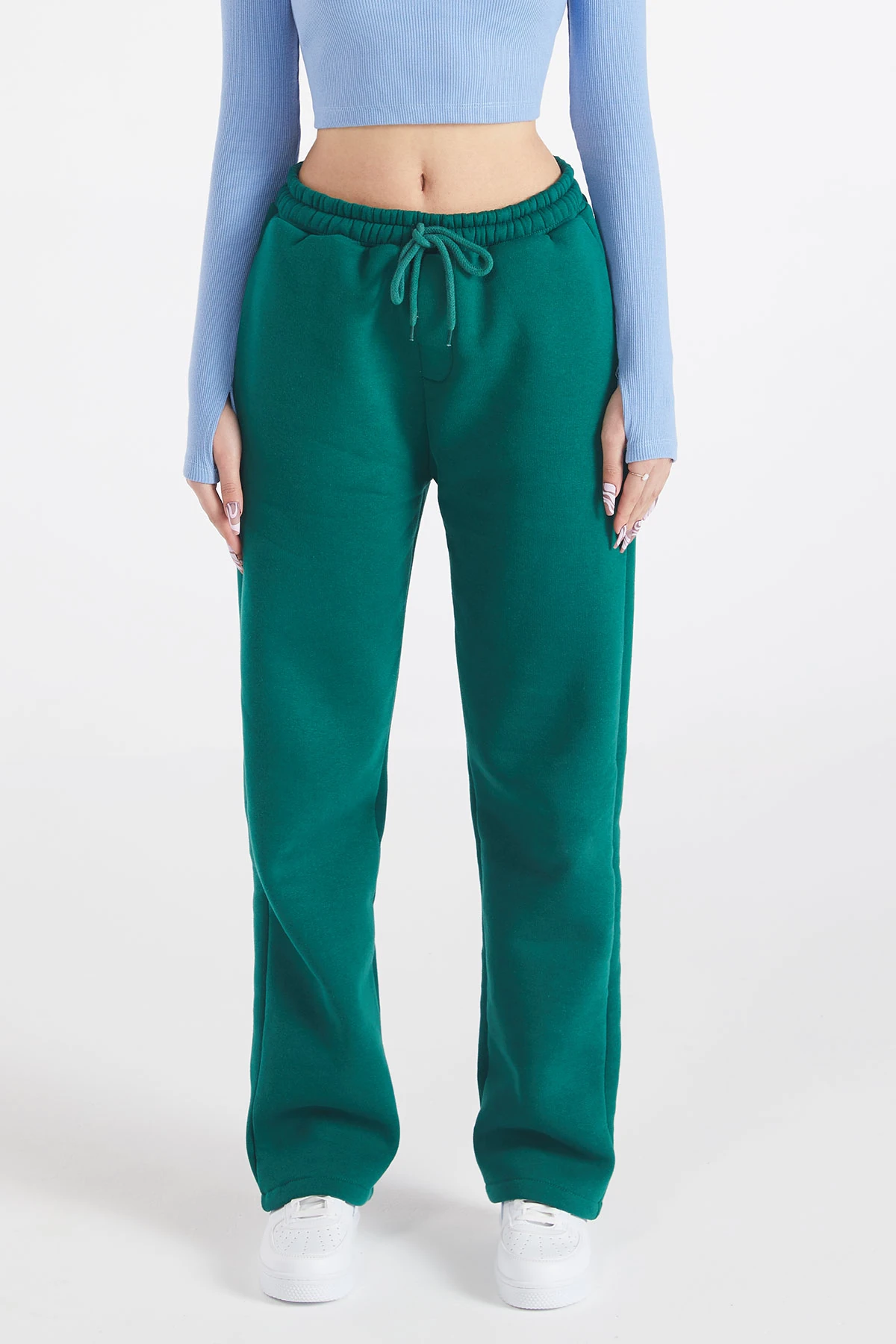 Kadın Arkası Baskılı Straight Fit Pantolon