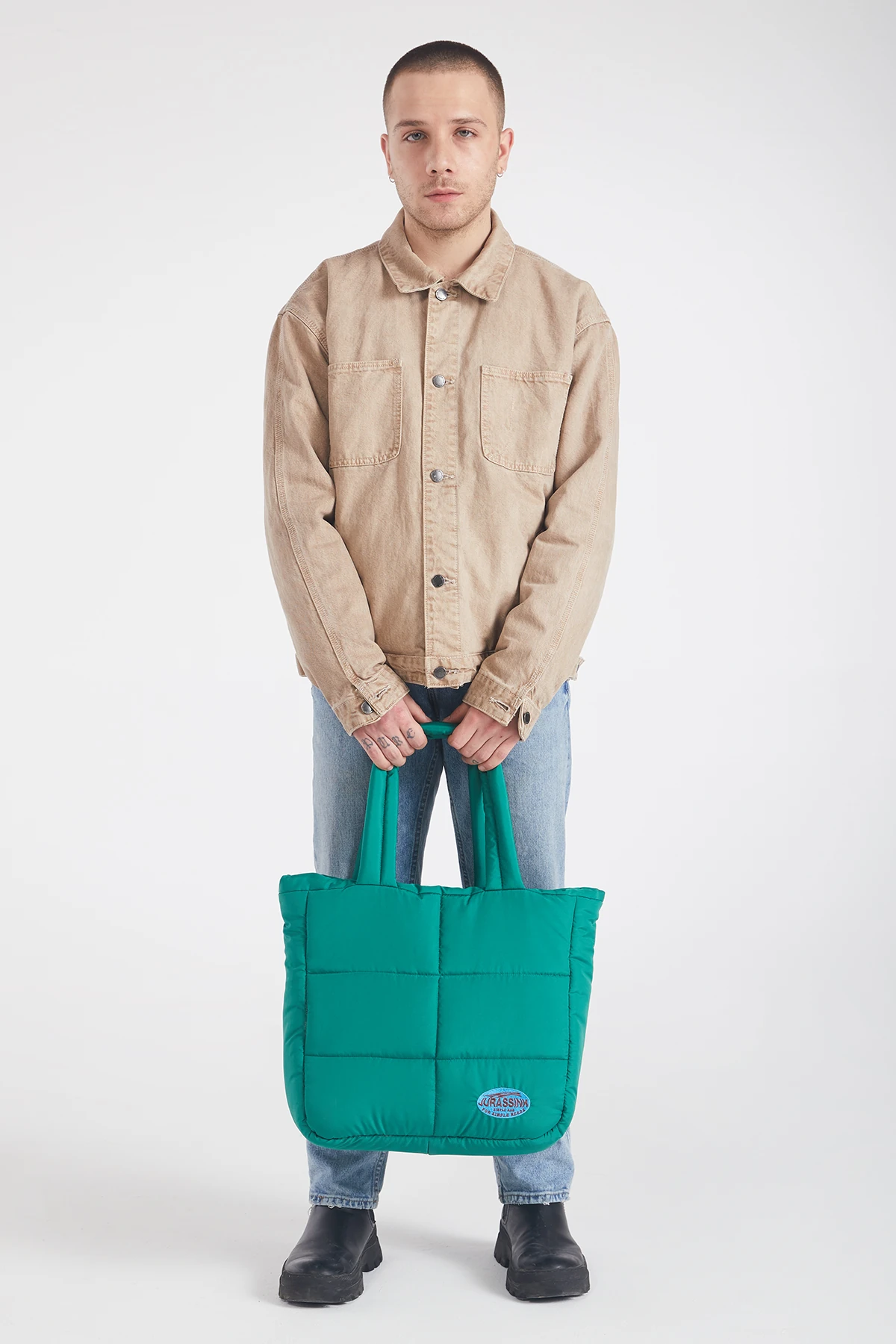 Unisex Yeşil Simple Bag Puffer Çanta