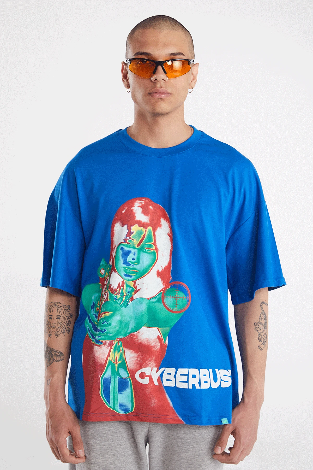 Erkek Thermal Shooter Baskılı Kısa Kollu Oversize T-shirt