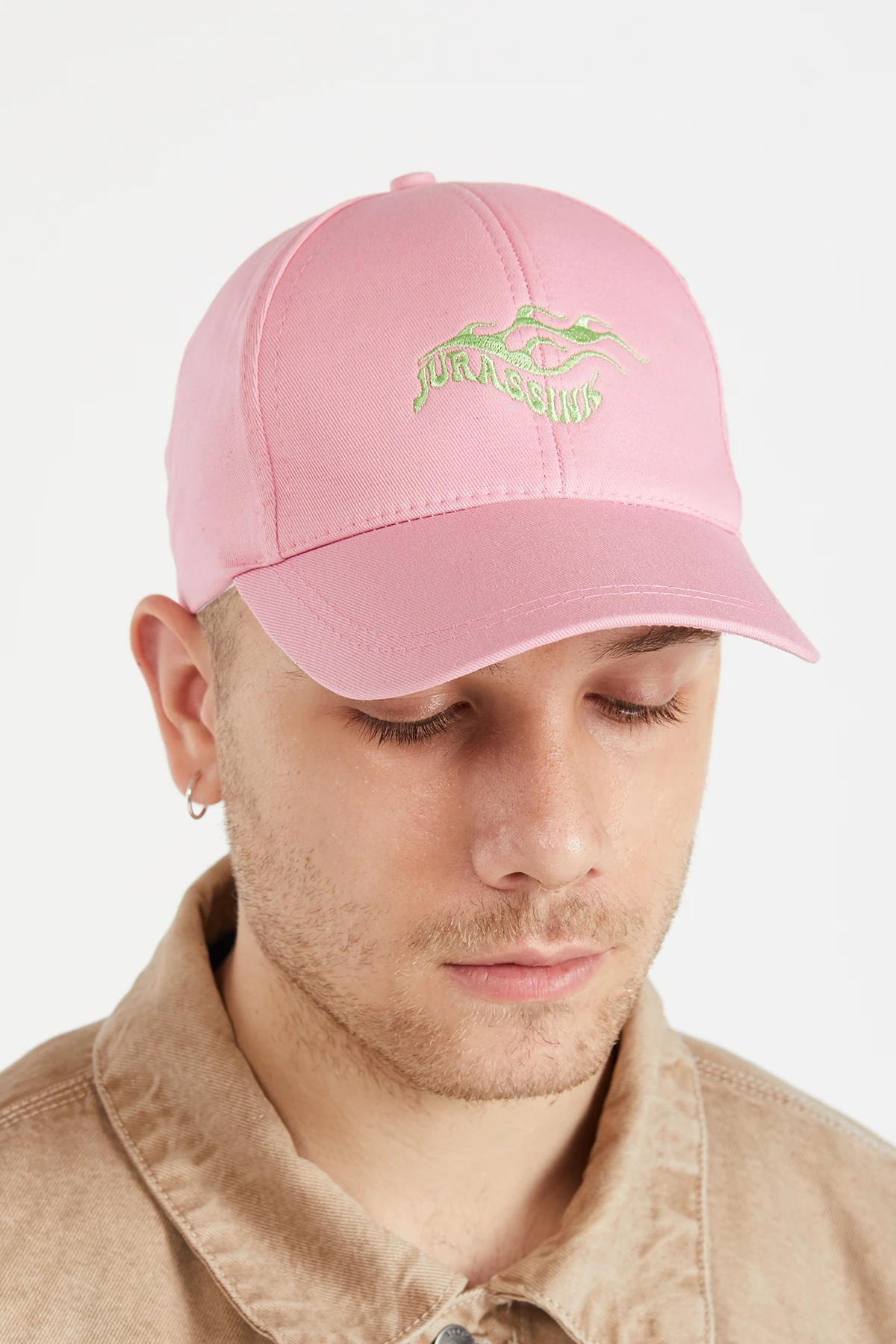 Erkek Nakış işlemeli Pembe Şapka