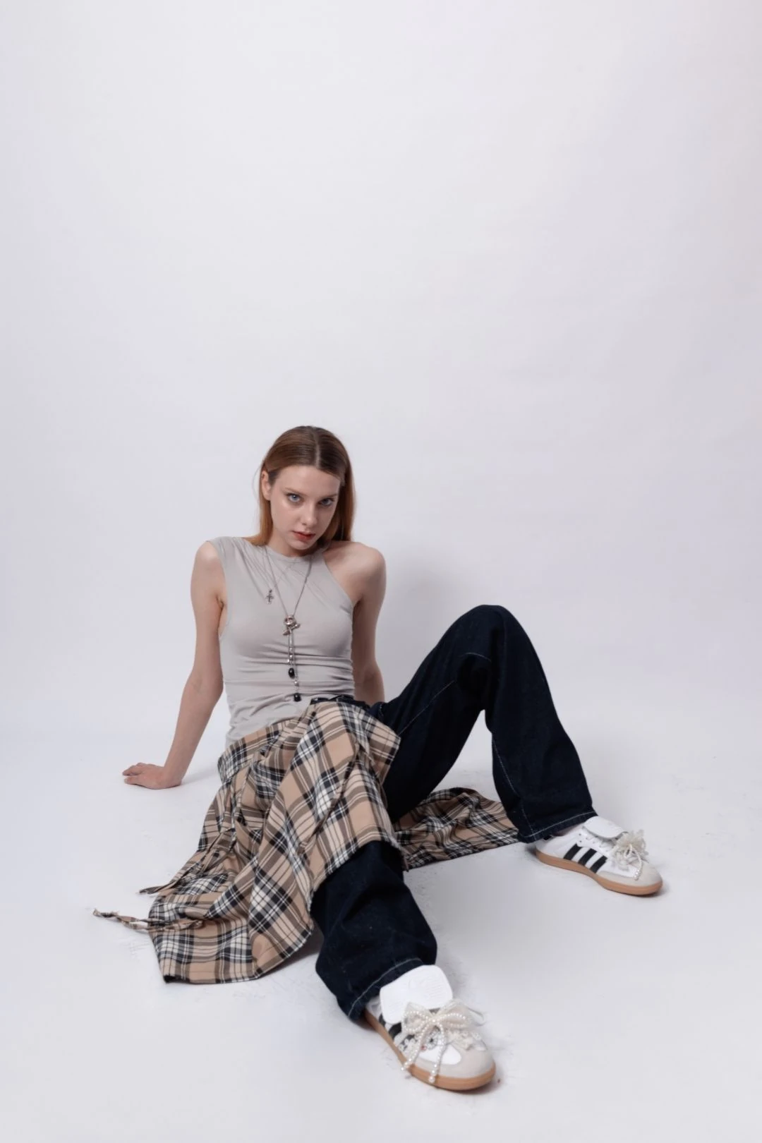 Krem Ekose Kadın Layer Kemer