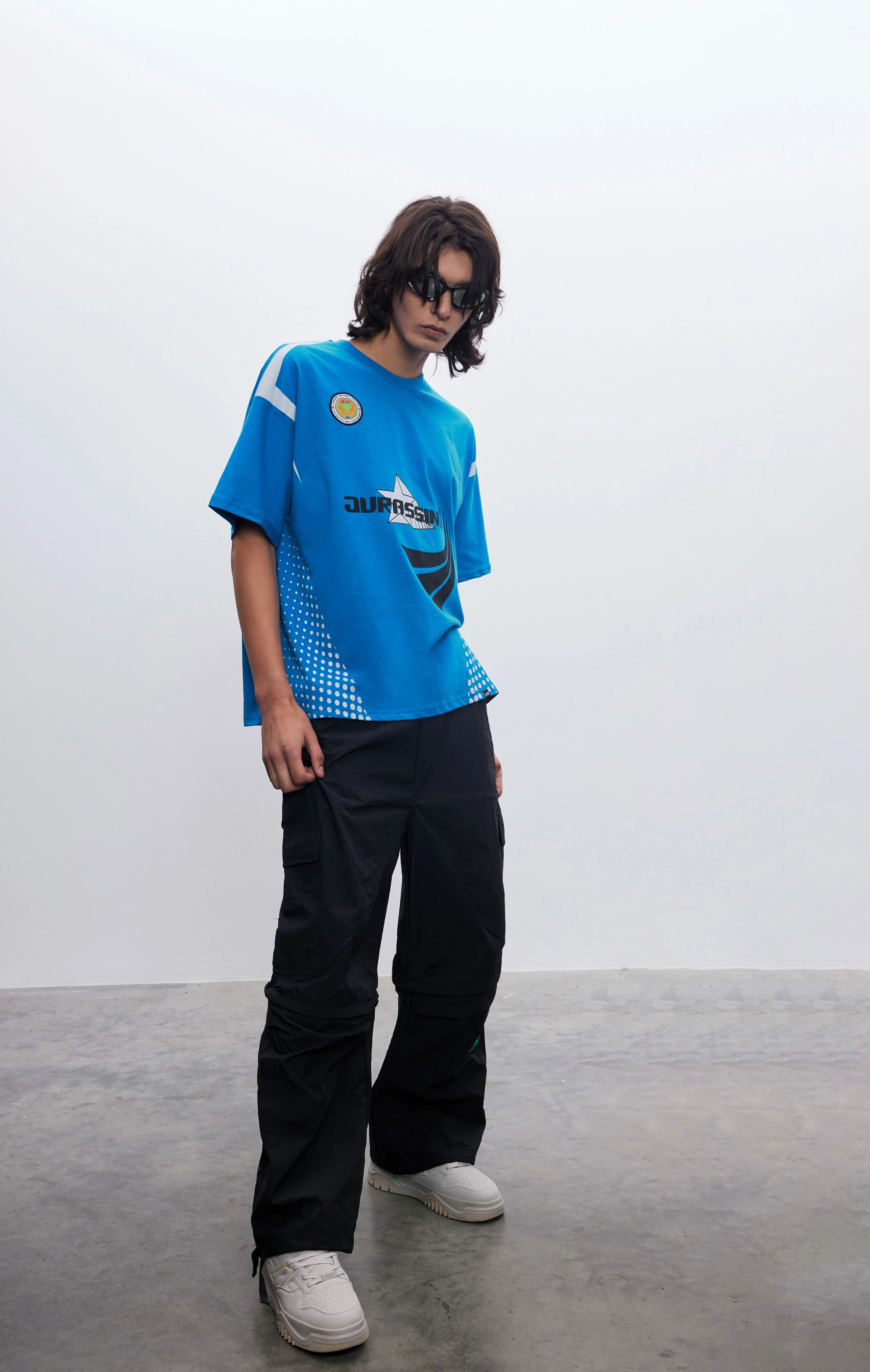 Erkek Frontrunner Mavi Jersey T-shirt