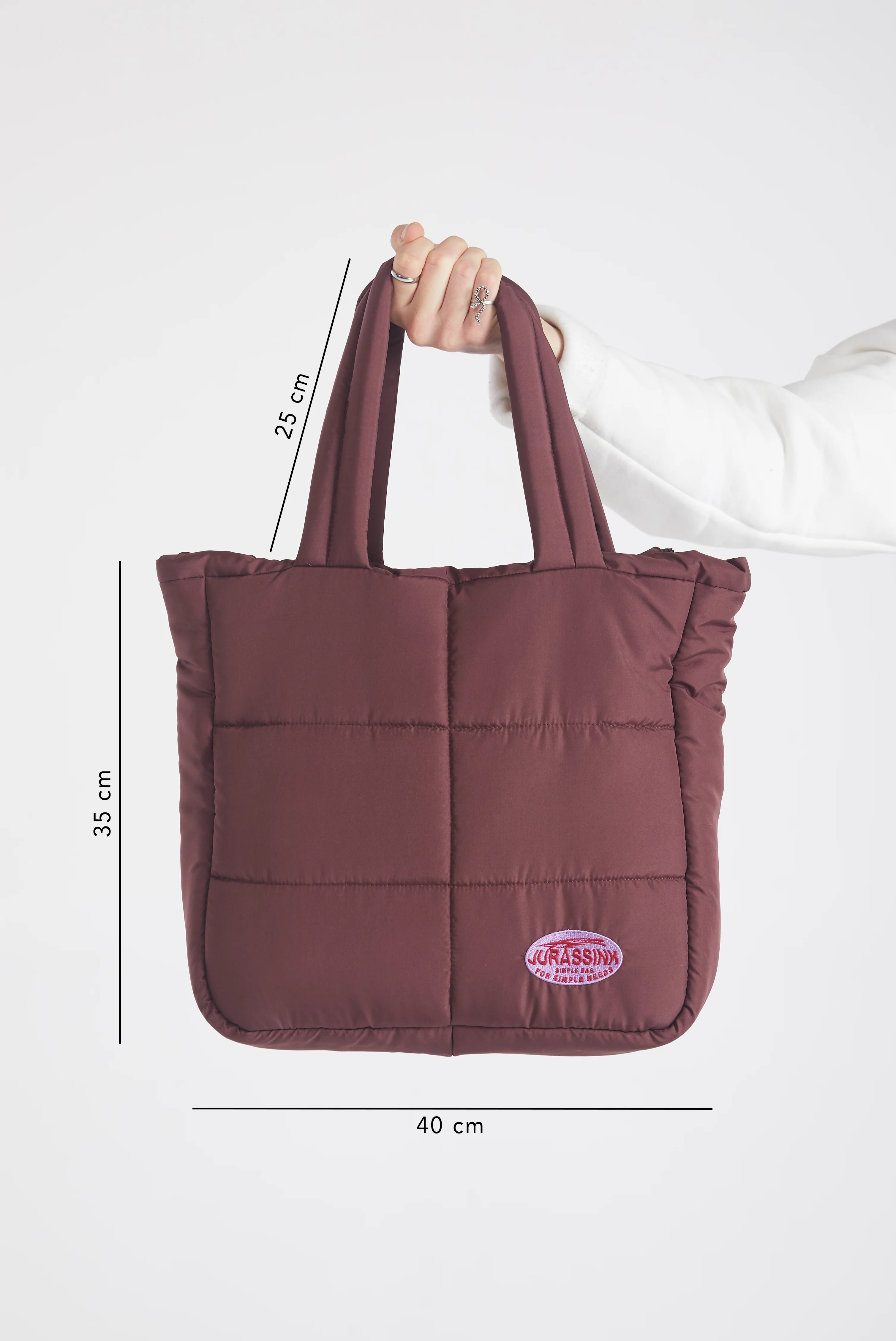 Unisex Kahverengi Simple Bag Puffer Çanta