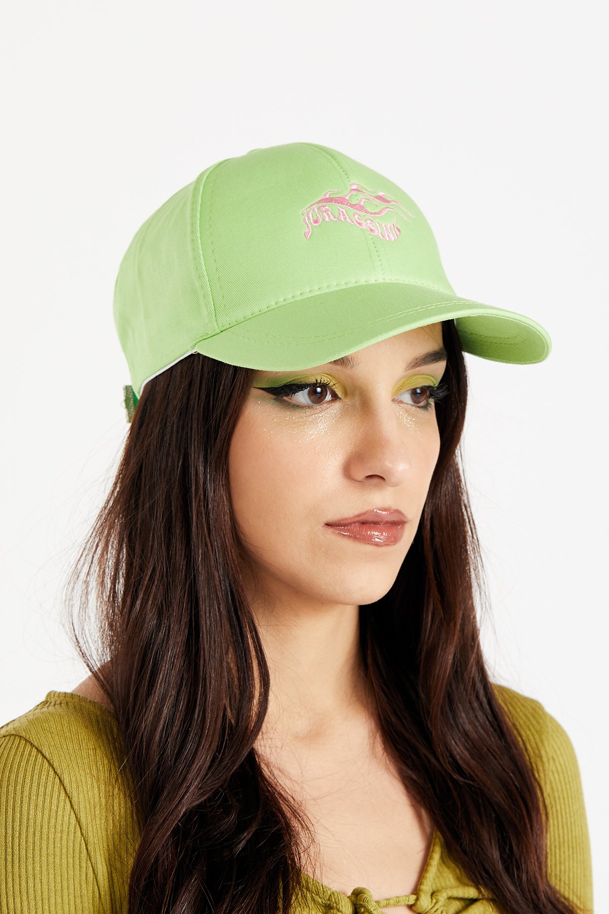 Kadın Nakış işlemeli Yeşil Şapka