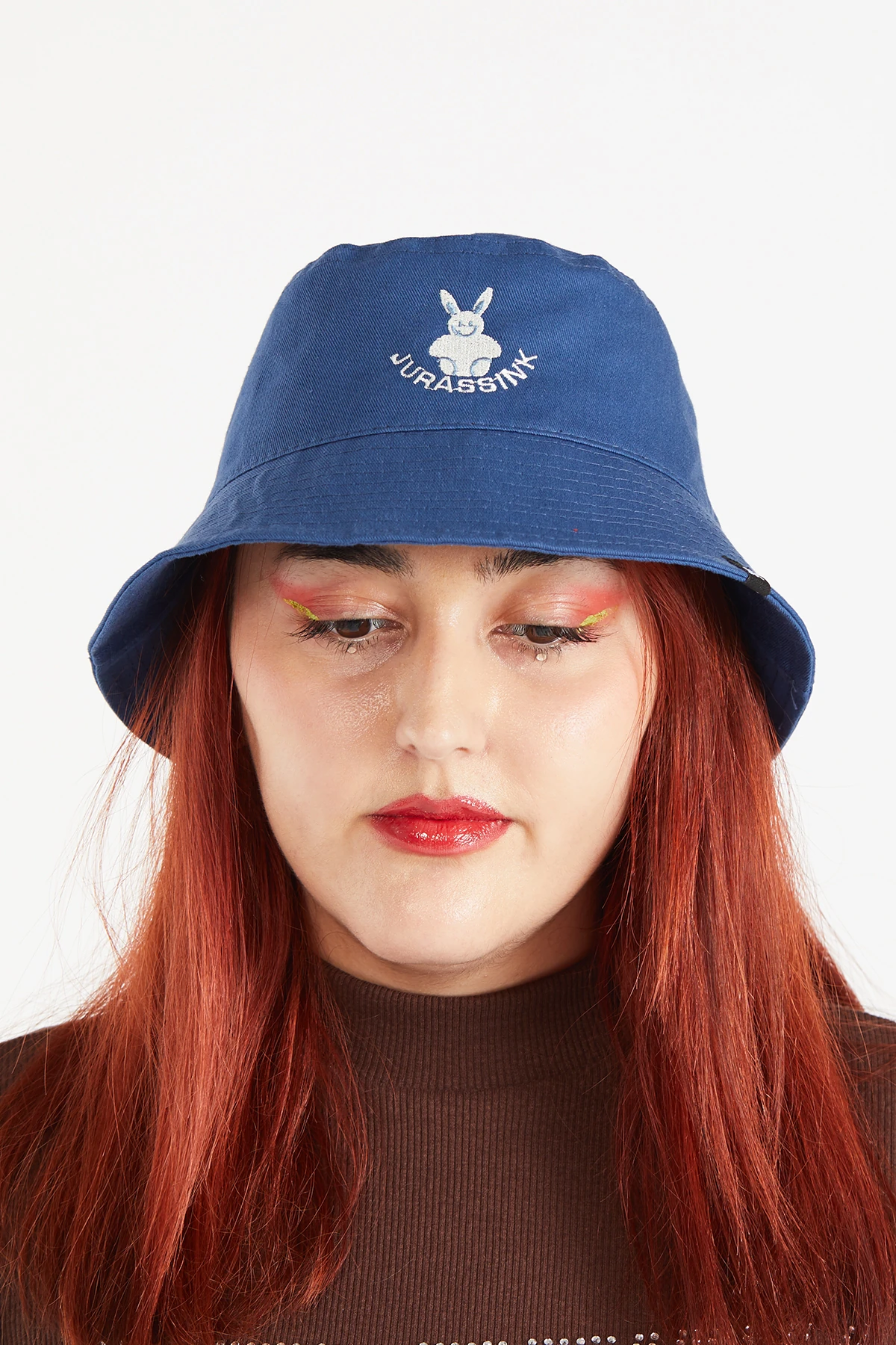 Kadın Nakış işlemeli Lacivert Bucket Şapka