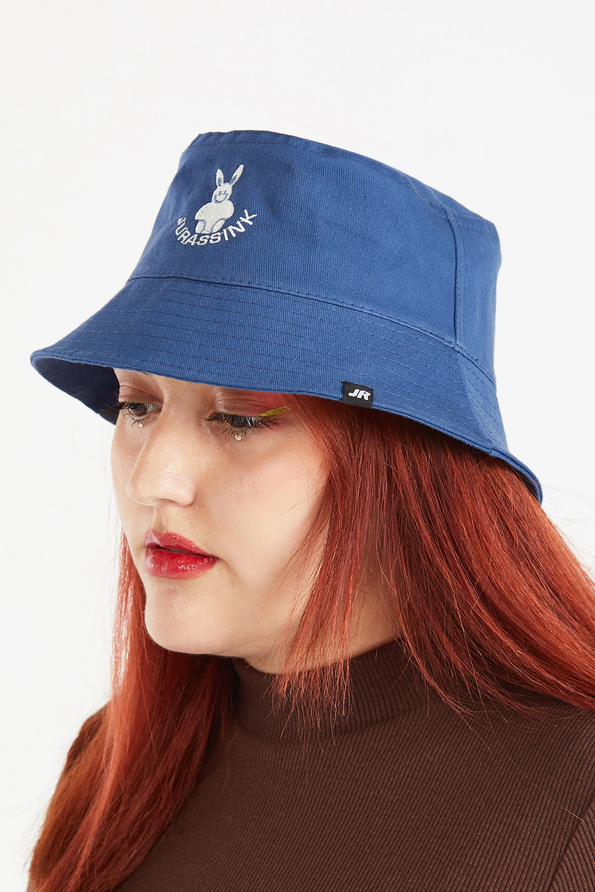 Kadın Nakış işlemeli Lacivert Bucket Şapka