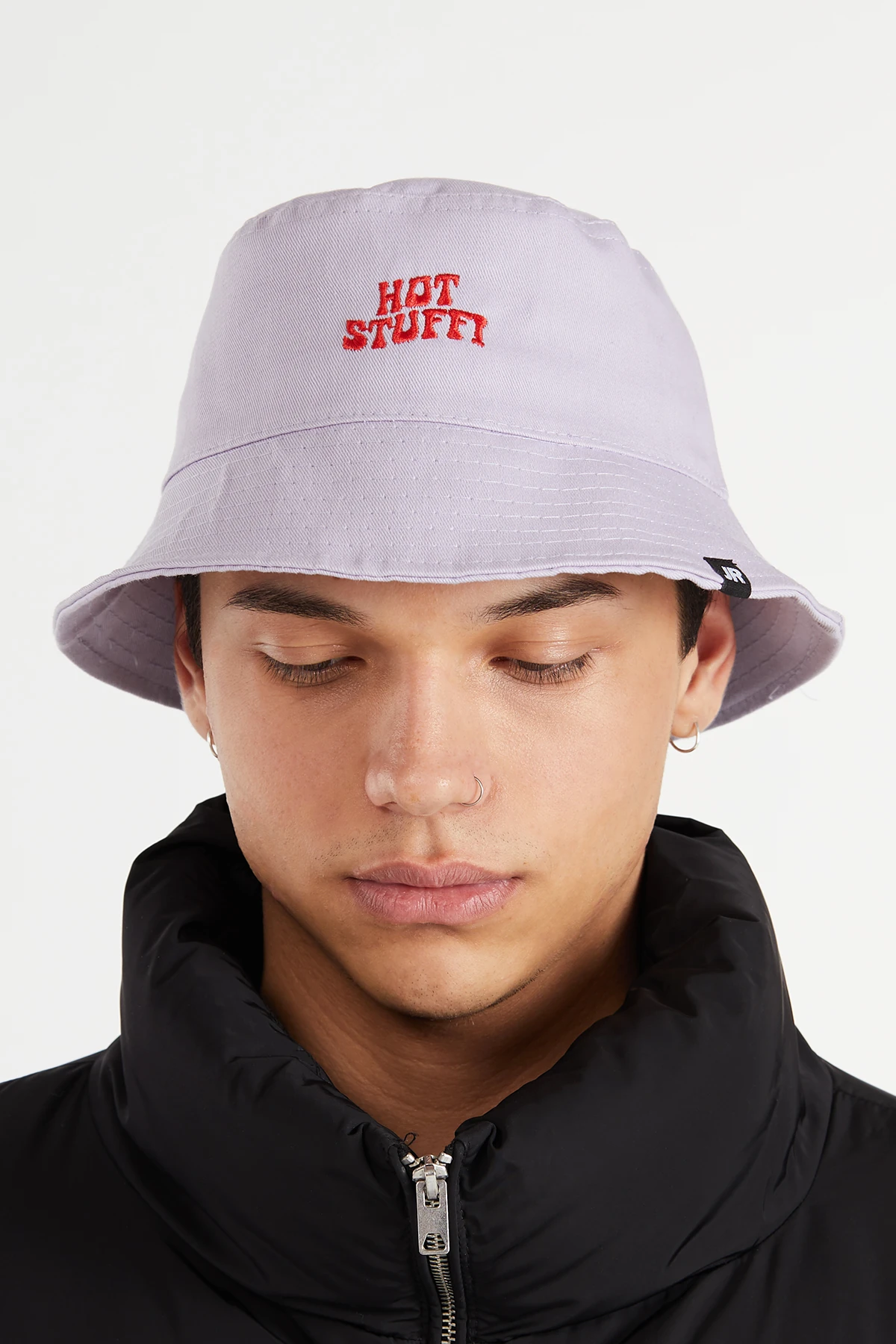 Erkek Nakış işlemeli Lila Bucket Şapka