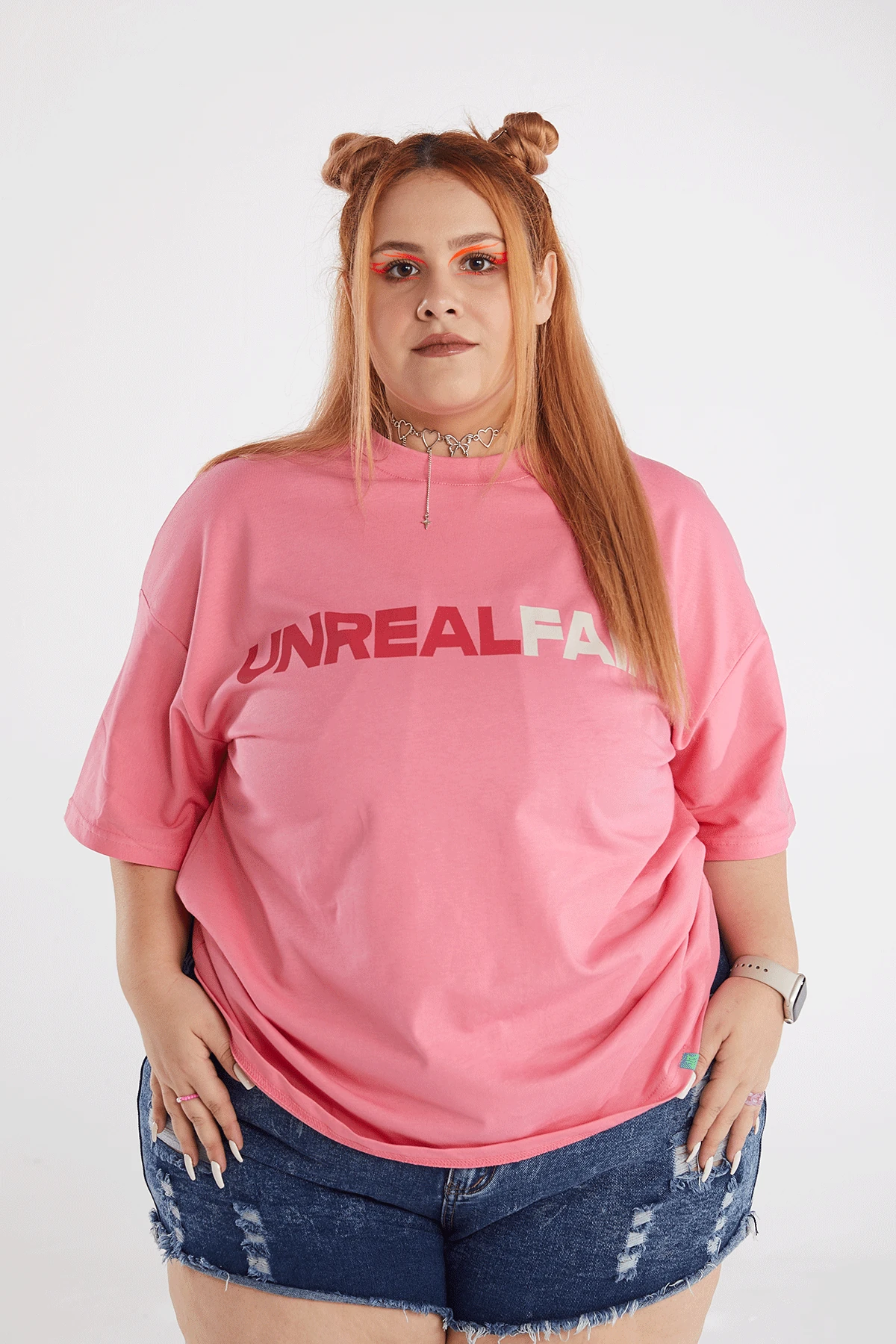 Kadın Sırtı Rhinestone Baskılı Kısa Kollu Oversize T-shirt