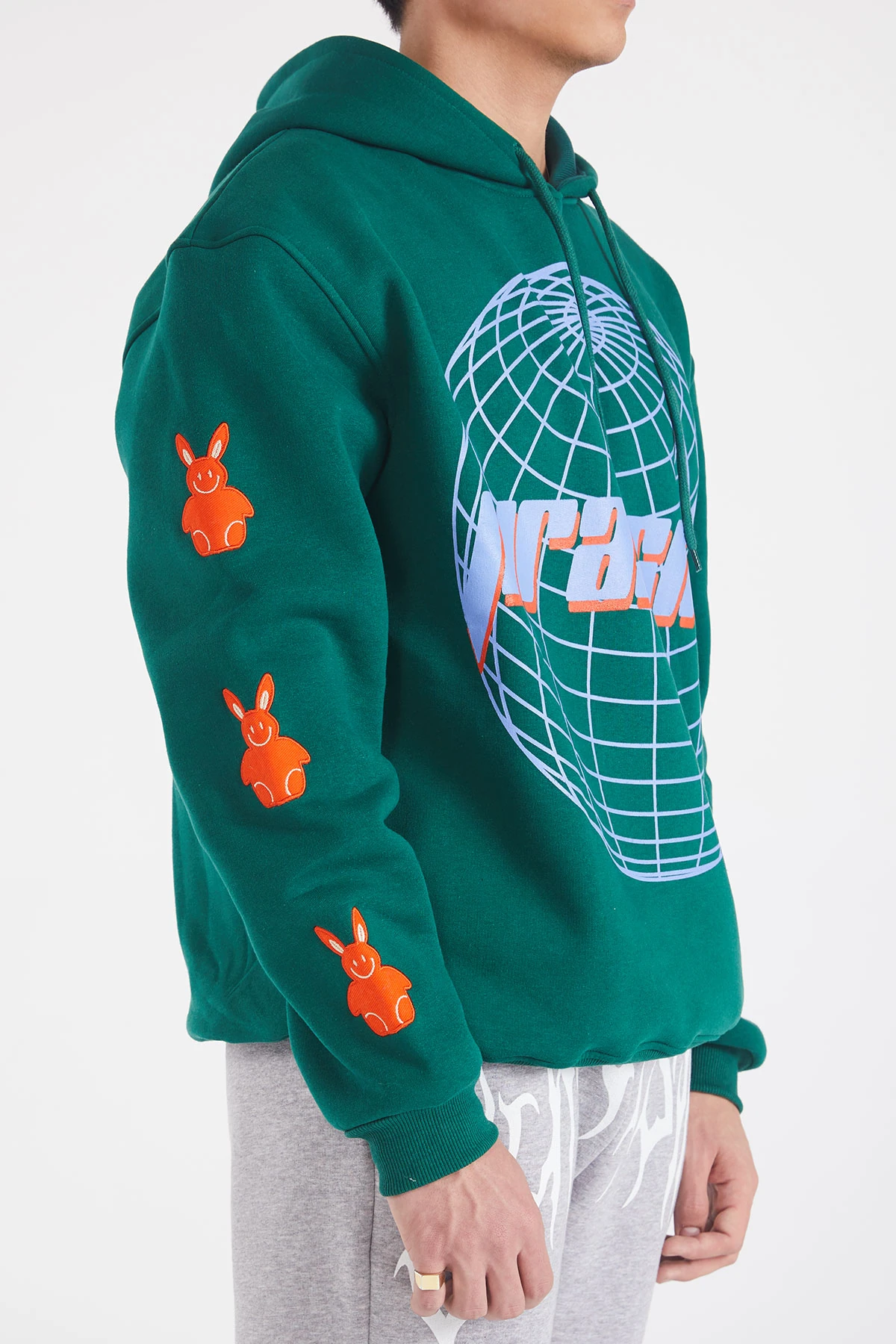 Erkek Patch Baskılı Kapüşonlu Sweatshirt
