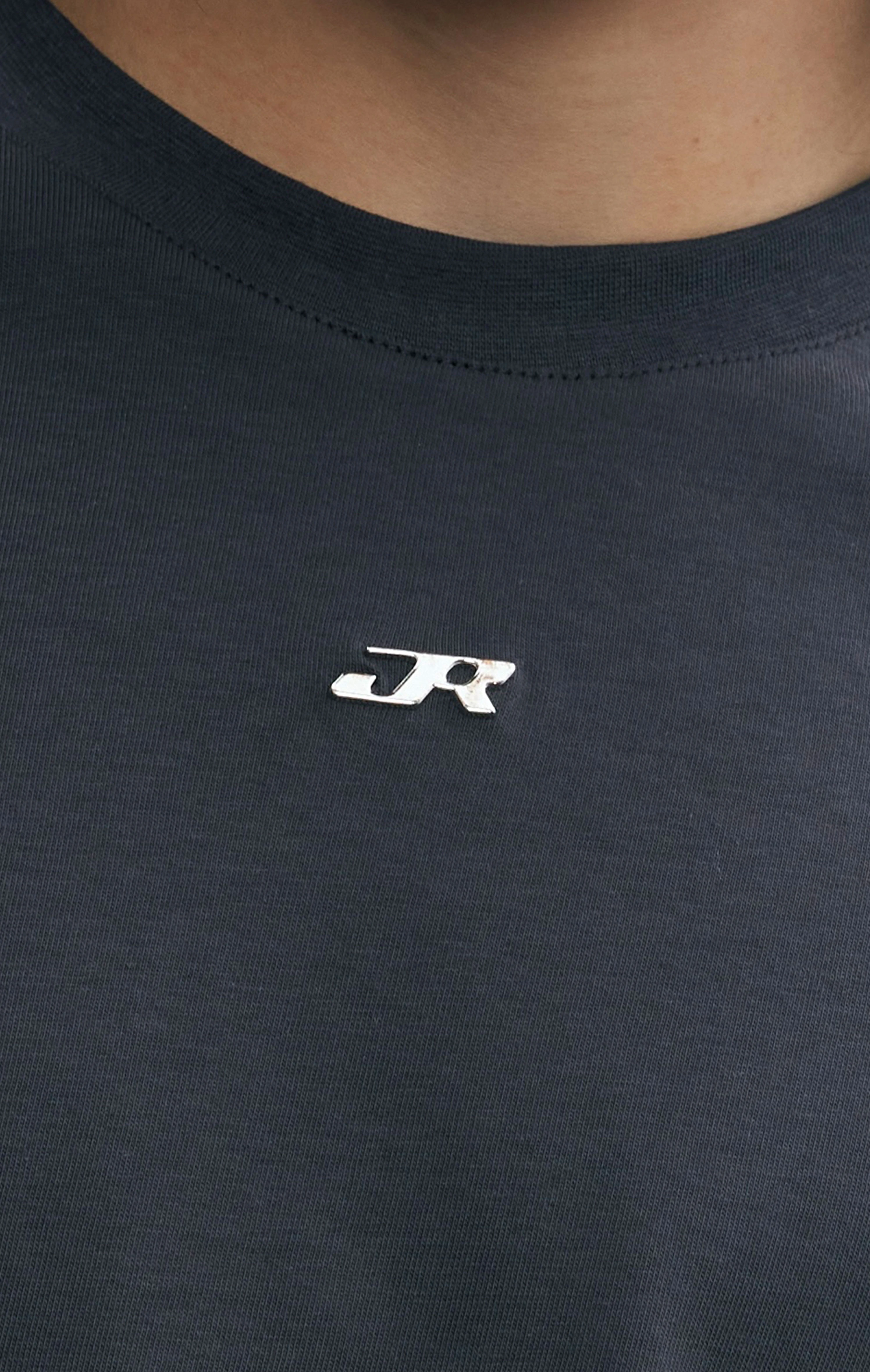 Kadın Metal JR Logolu Basic Haki T-shirt