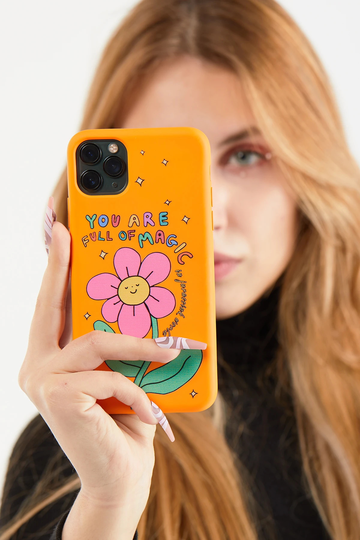 Iphone Uyumlu Magic Flower Turuncu Telefon Kılıfı