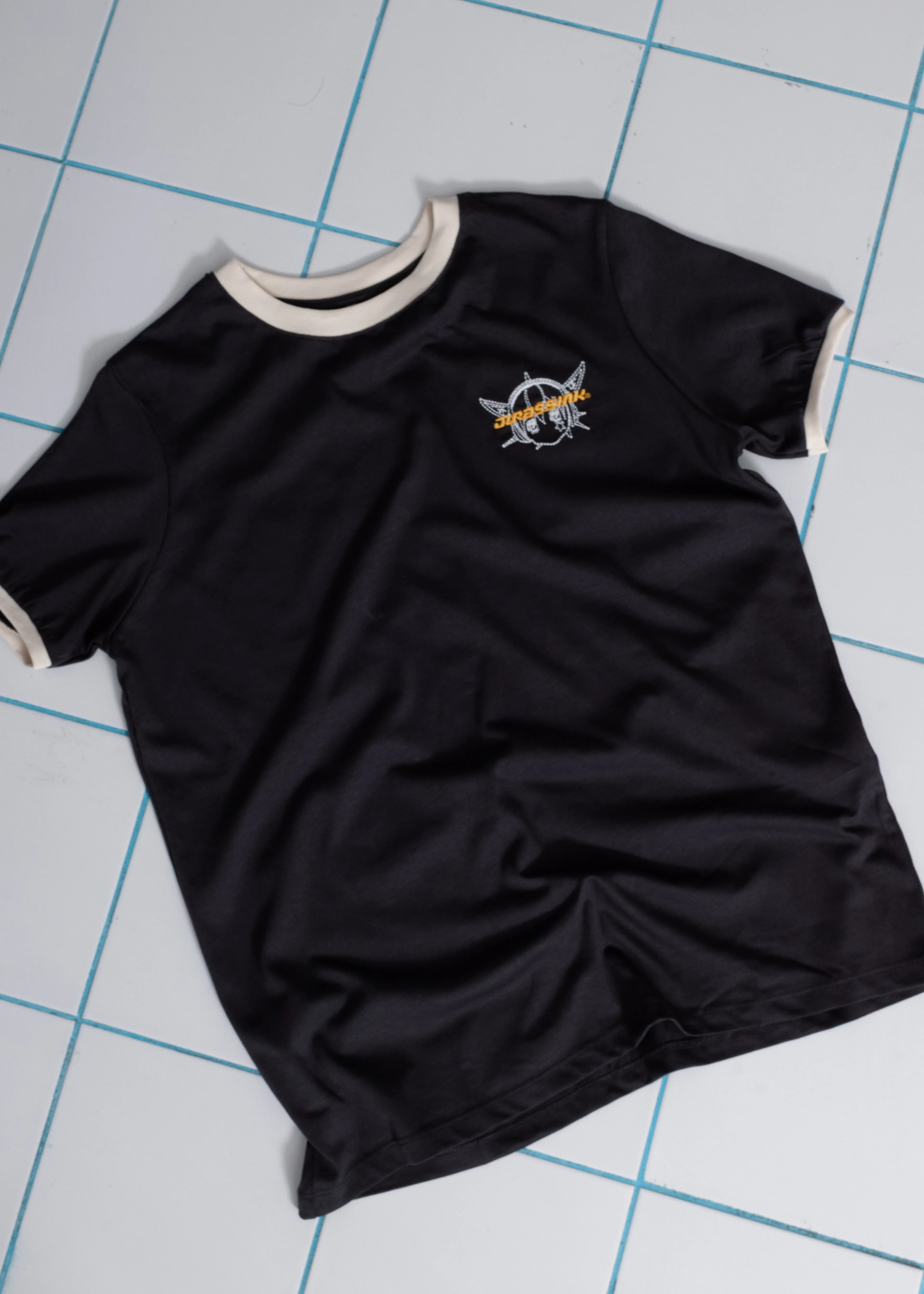 Astra Nakışlı Antrasit Kısa kollu Basic Kadın T-shirt