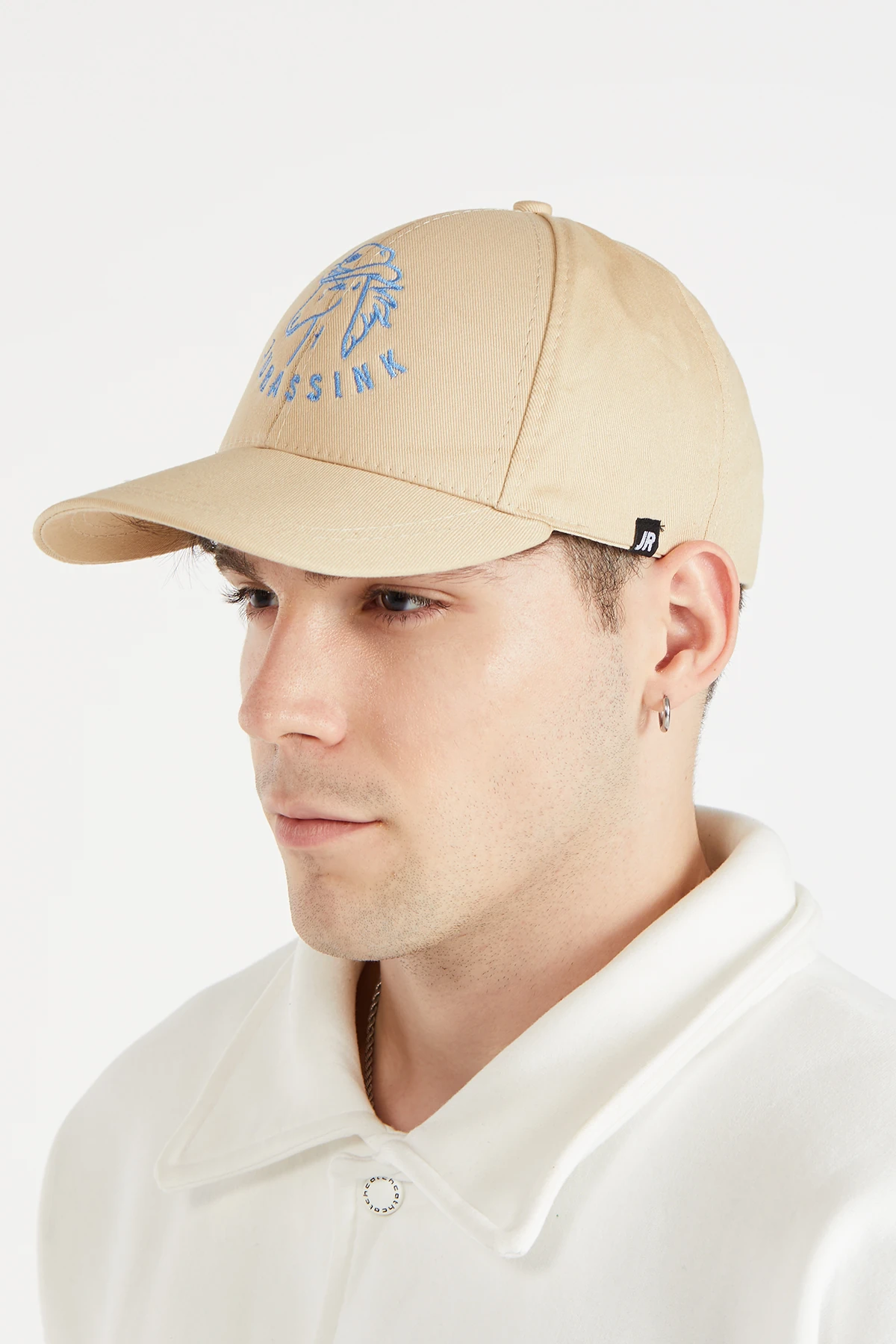 Erkek Nakış işlemeli Bej Şapka