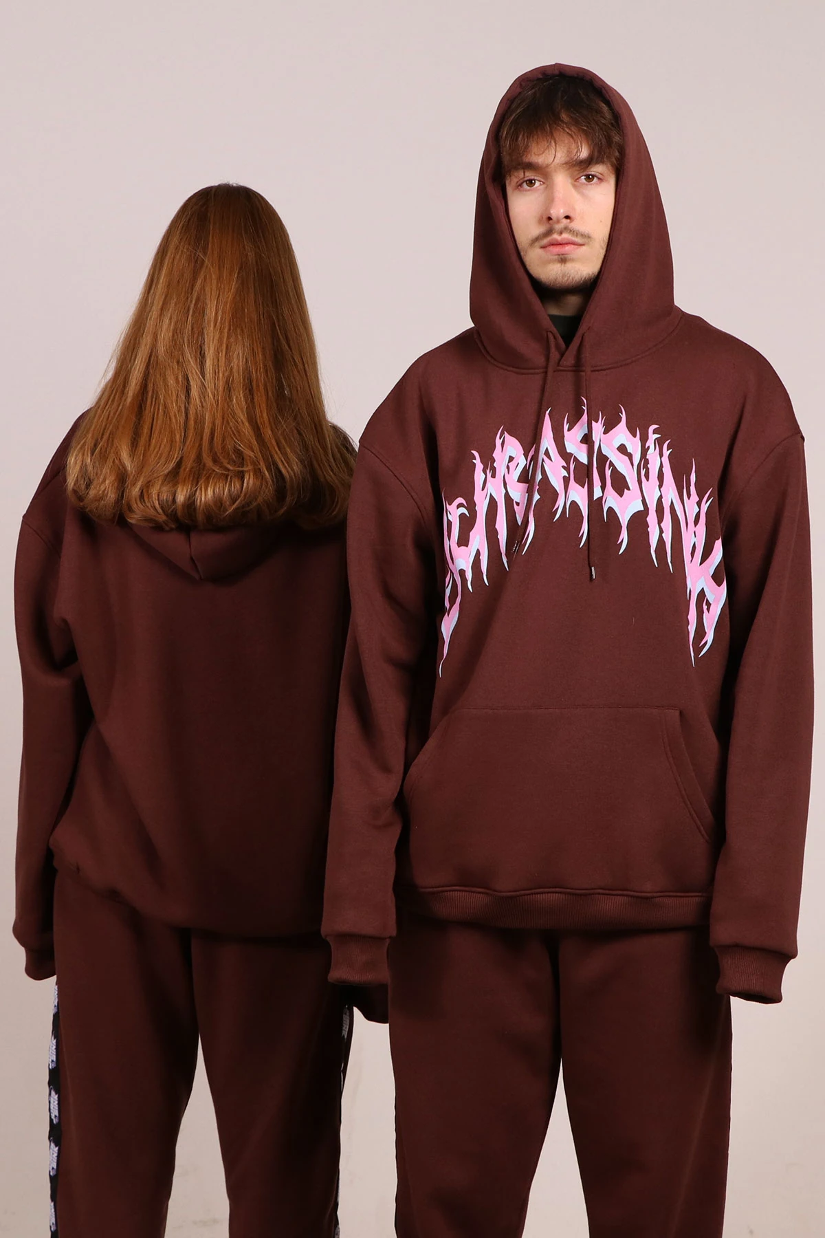 Kadın Baskılı Kapüşonlu Sweatshirt