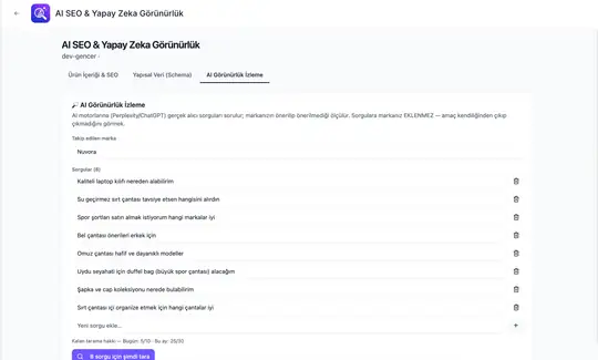 AI SEO & Yapay Zeka Görünürlük ekran görüntüsü 3