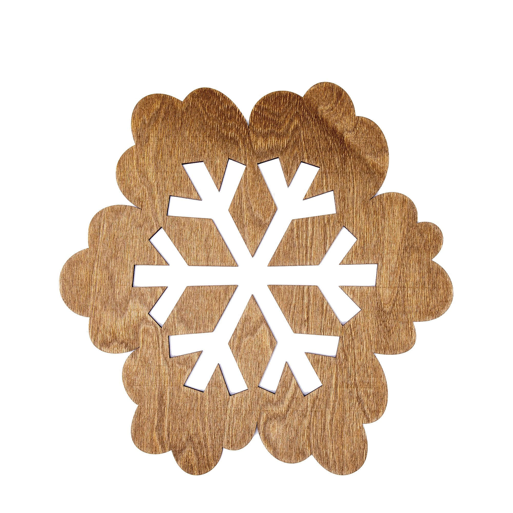 Lined Snowflake Ahşap Supla Takımı - Ceviz
