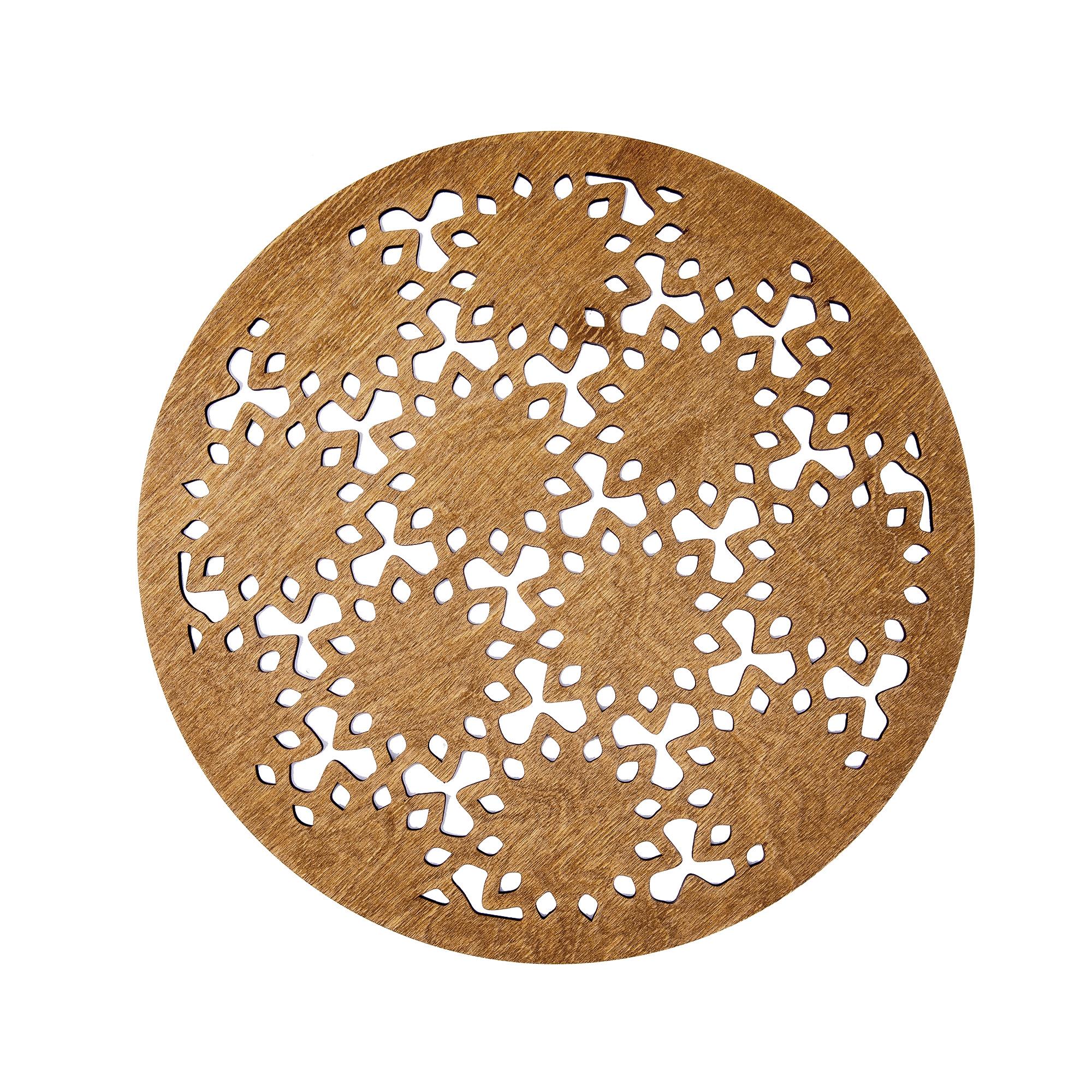 Ball Snowflake Ahşap Supla Takımı - Ceviz