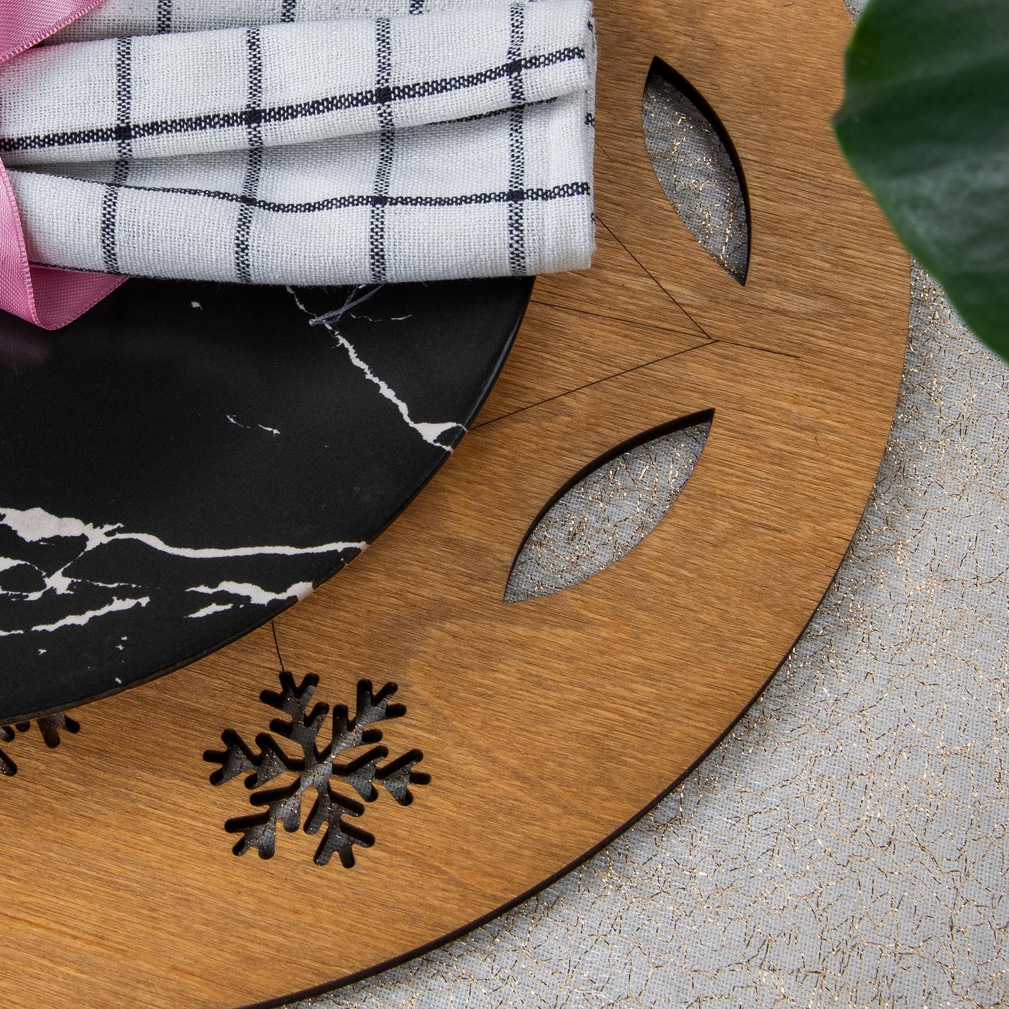 Snowflake Tree Ahşap Supla Takımı