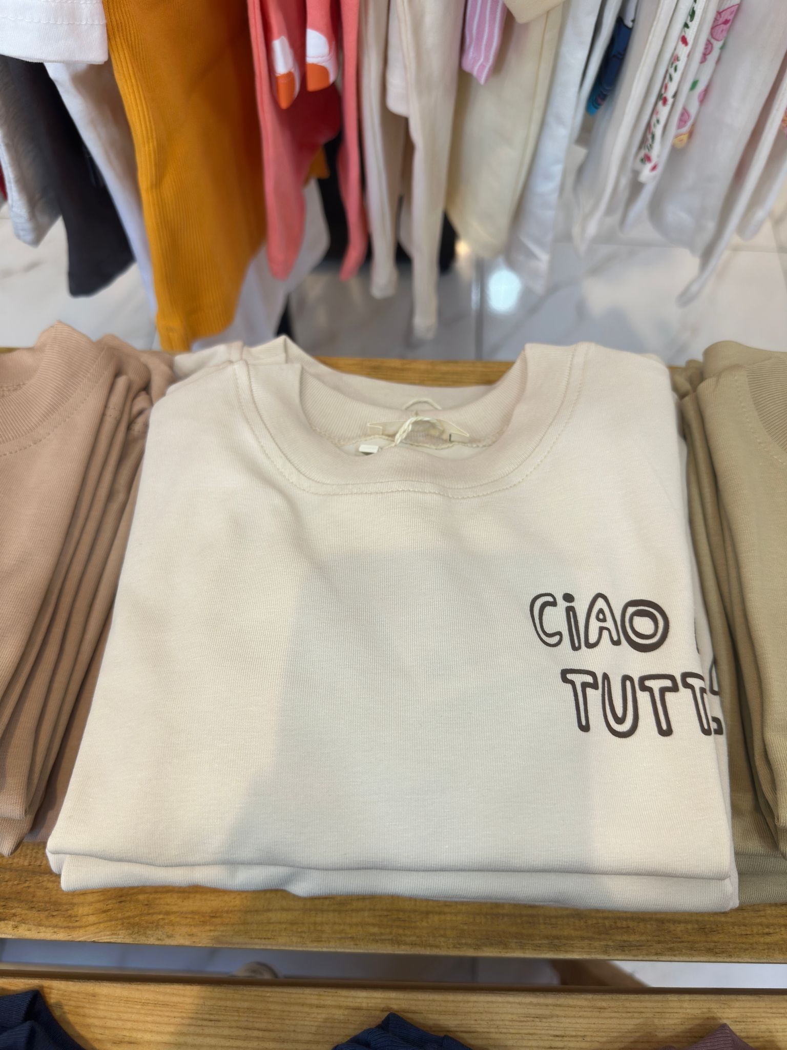 Sloganlı Basic Sweat - Bej 