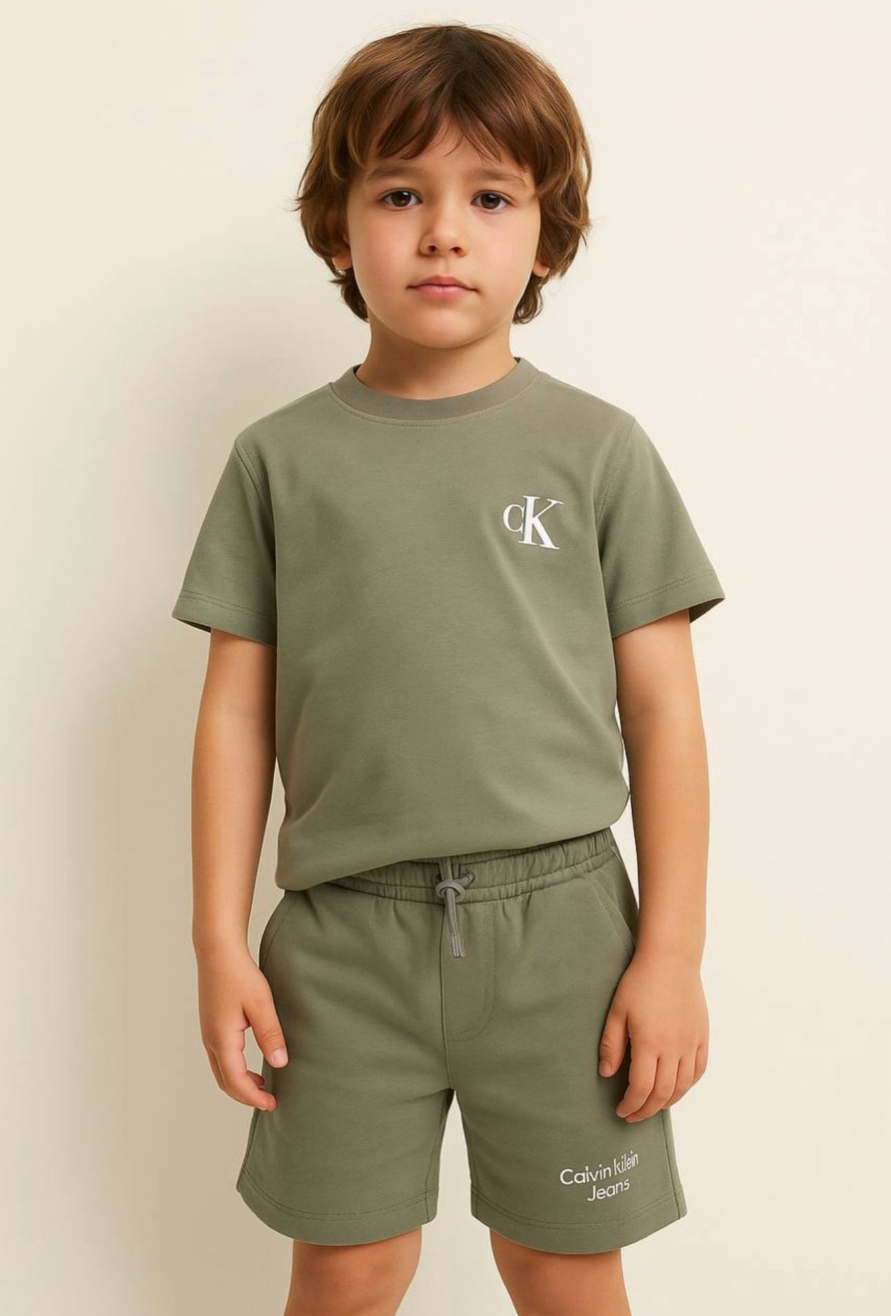 Yeşil Basic Tshirt Şort Takım 