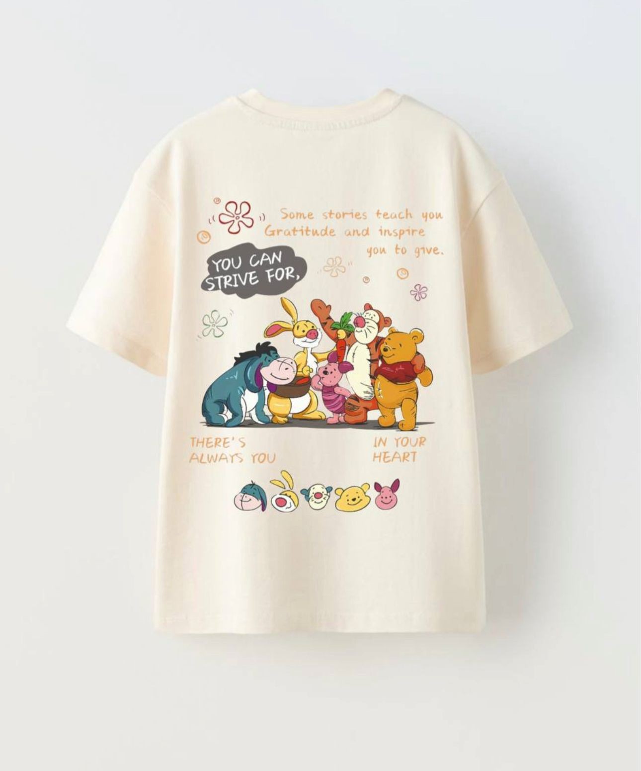 Winnie The Pooh Baskı Basic T-shirt 