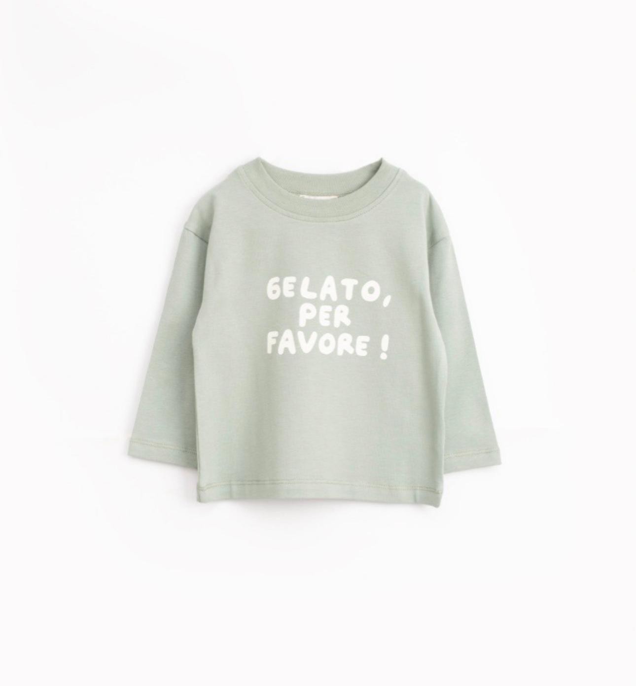 Sloganlı Basic Sweat - Yeşil 