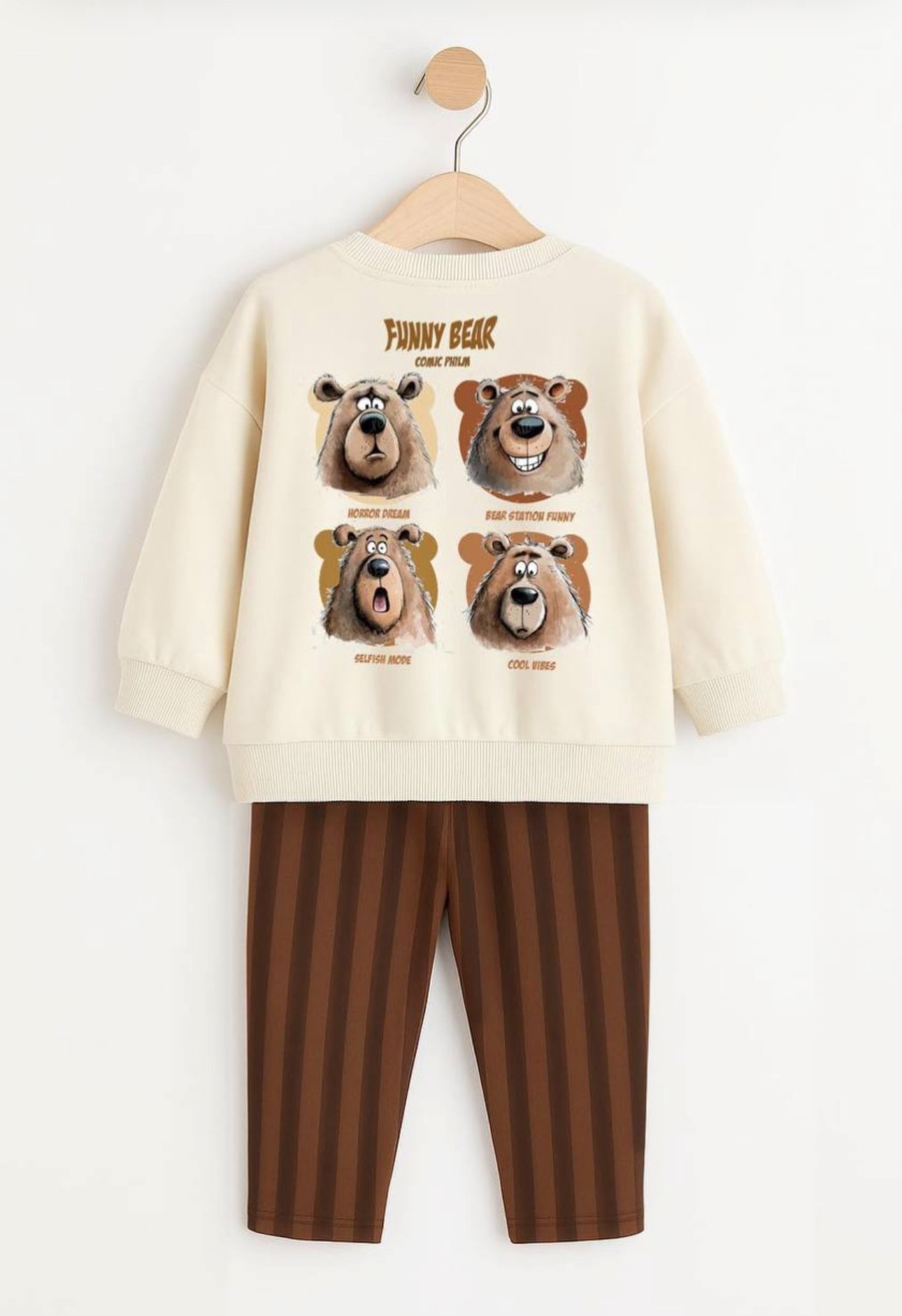 Funny Bear Baskı Eşofman Takımı