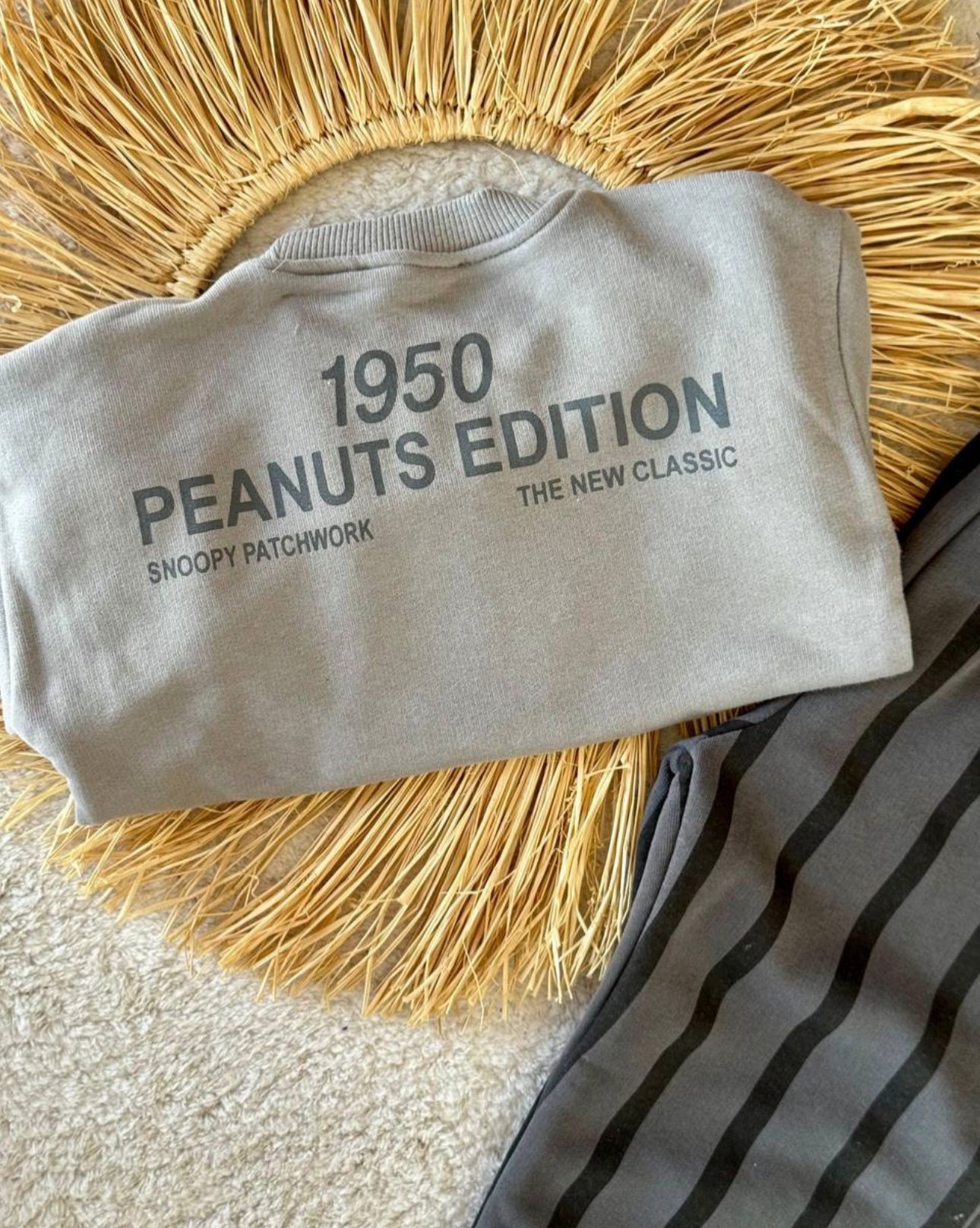 Snoopy Gri Çizgili Eşofman Takımı