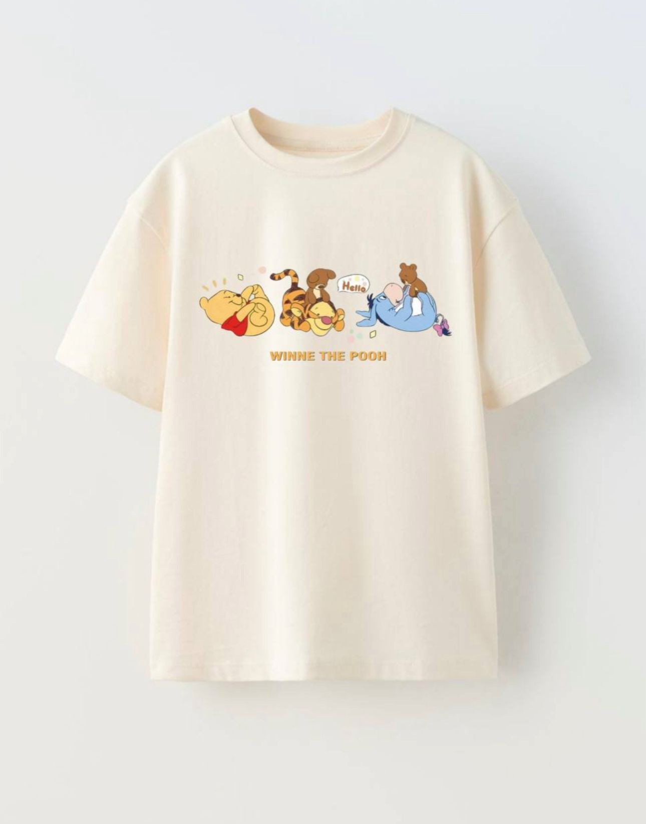 Winnie The Pooh Baskı Basic T-shirt 