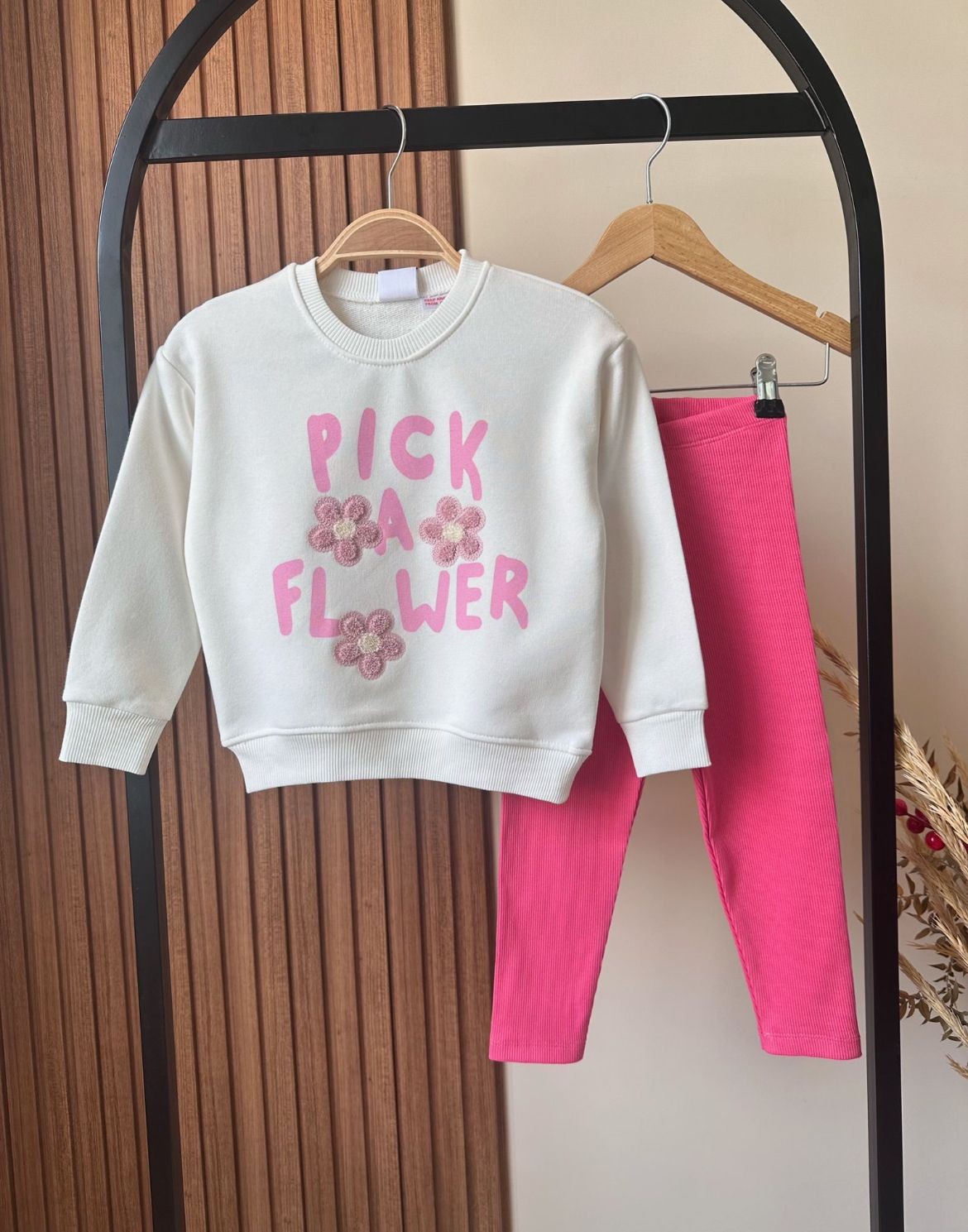 Pıck Flower Baskı Taytlı Takım