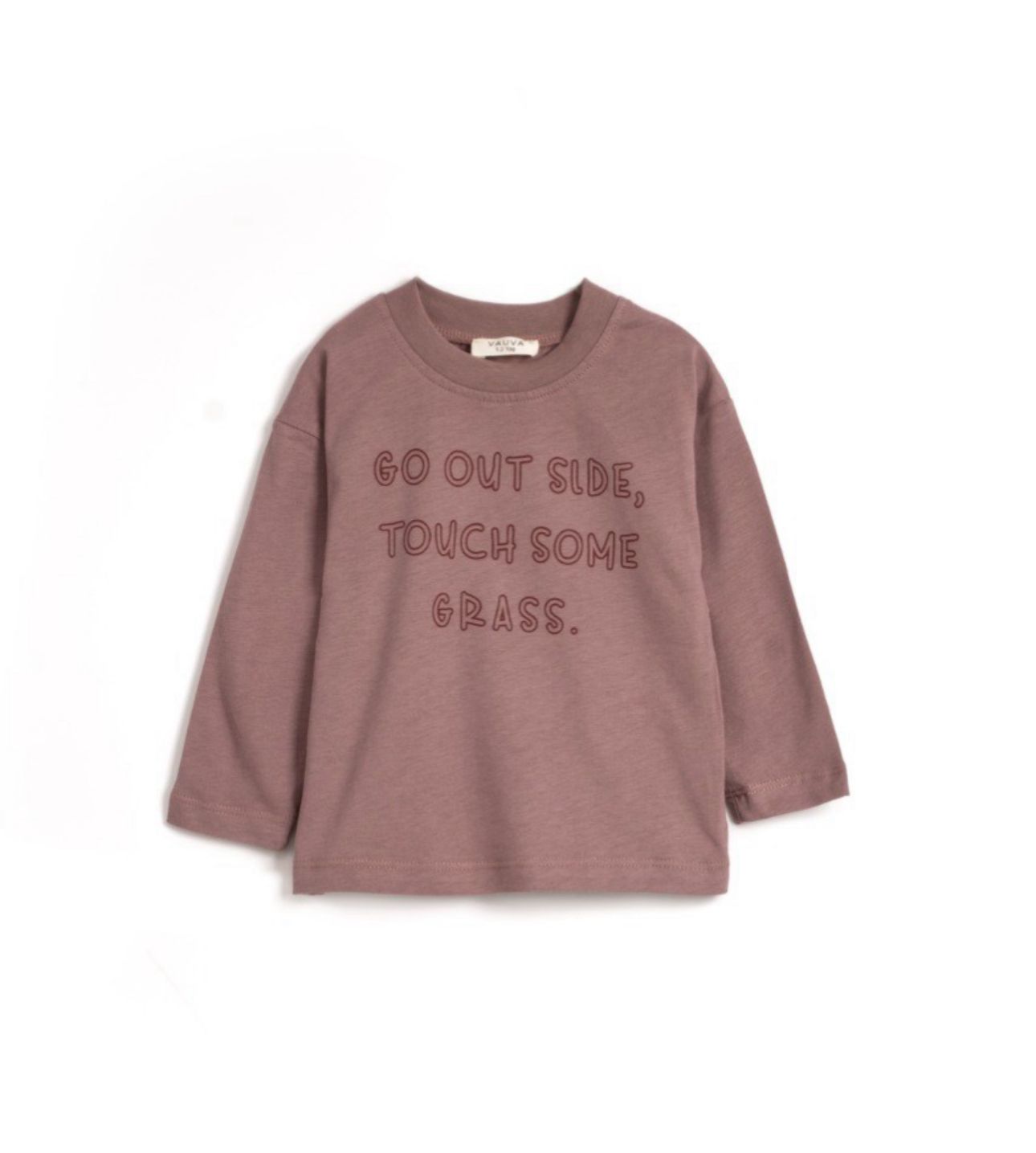 Sloganlı Basic Uzun Kollu Sweat - Gülkurusu