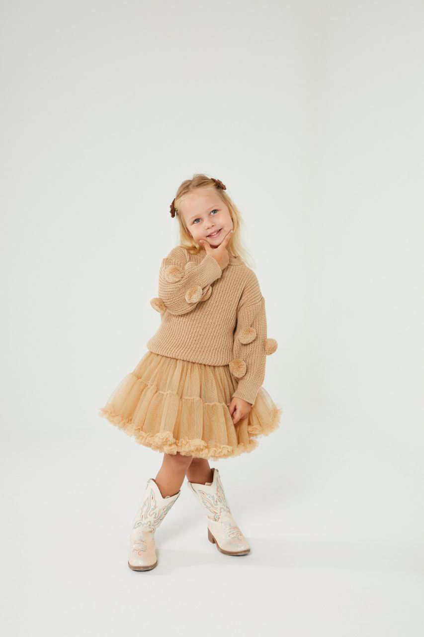 Tütü Etek - Kazak Takım / Açıkkahve