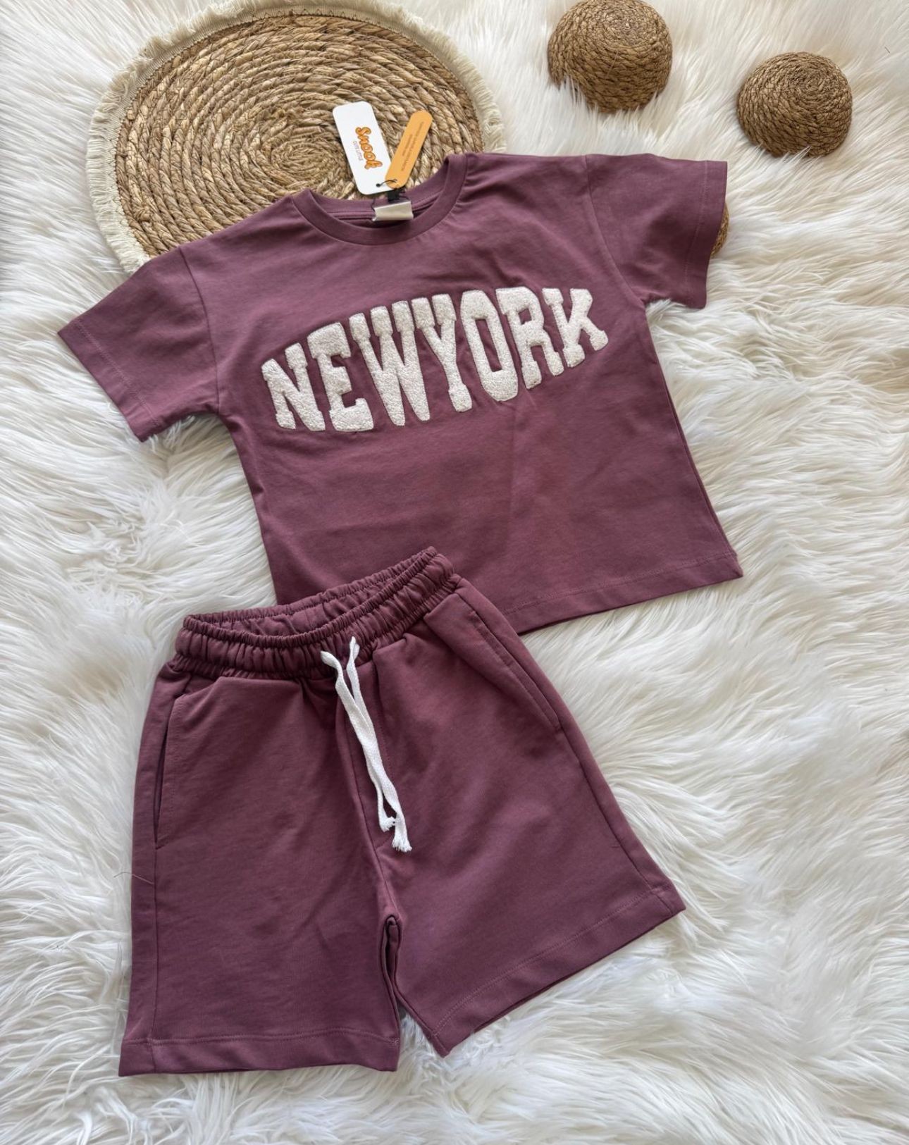 Newyork Baskı Şortlu Takım 