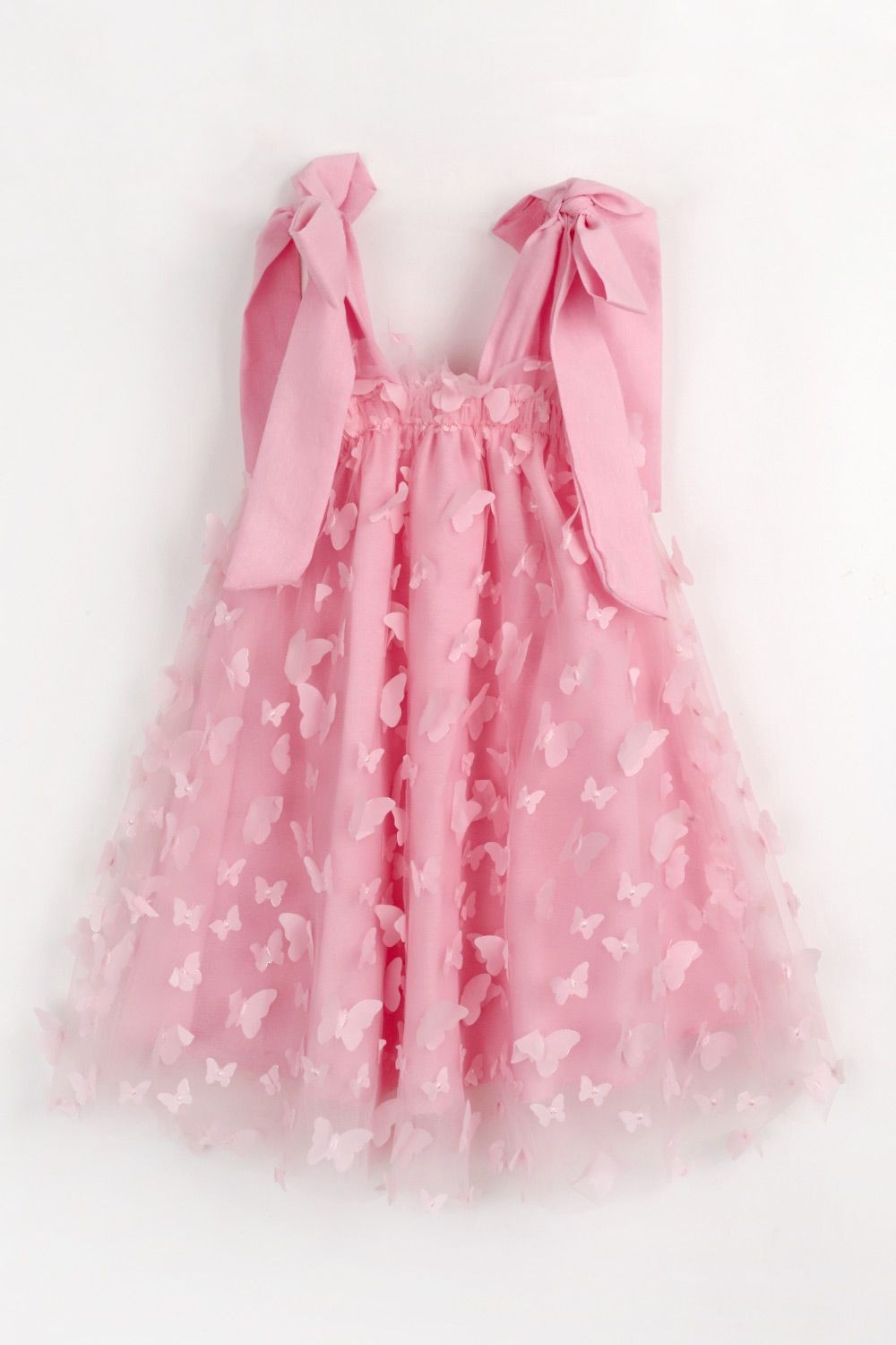 Kelebek Aplikeli Tütü Elbise - Pembe 