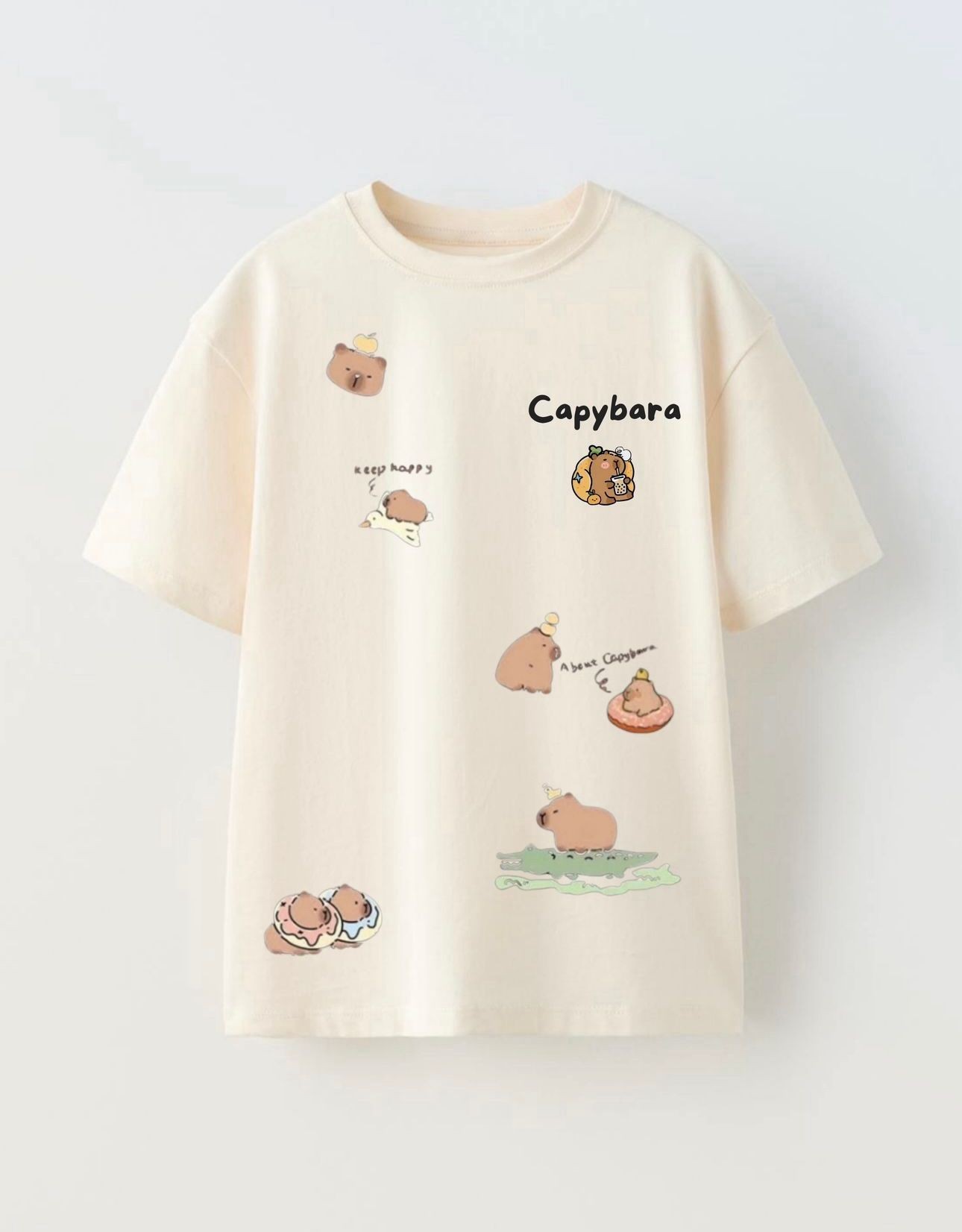 Capybara Baskı Basic Tshirt