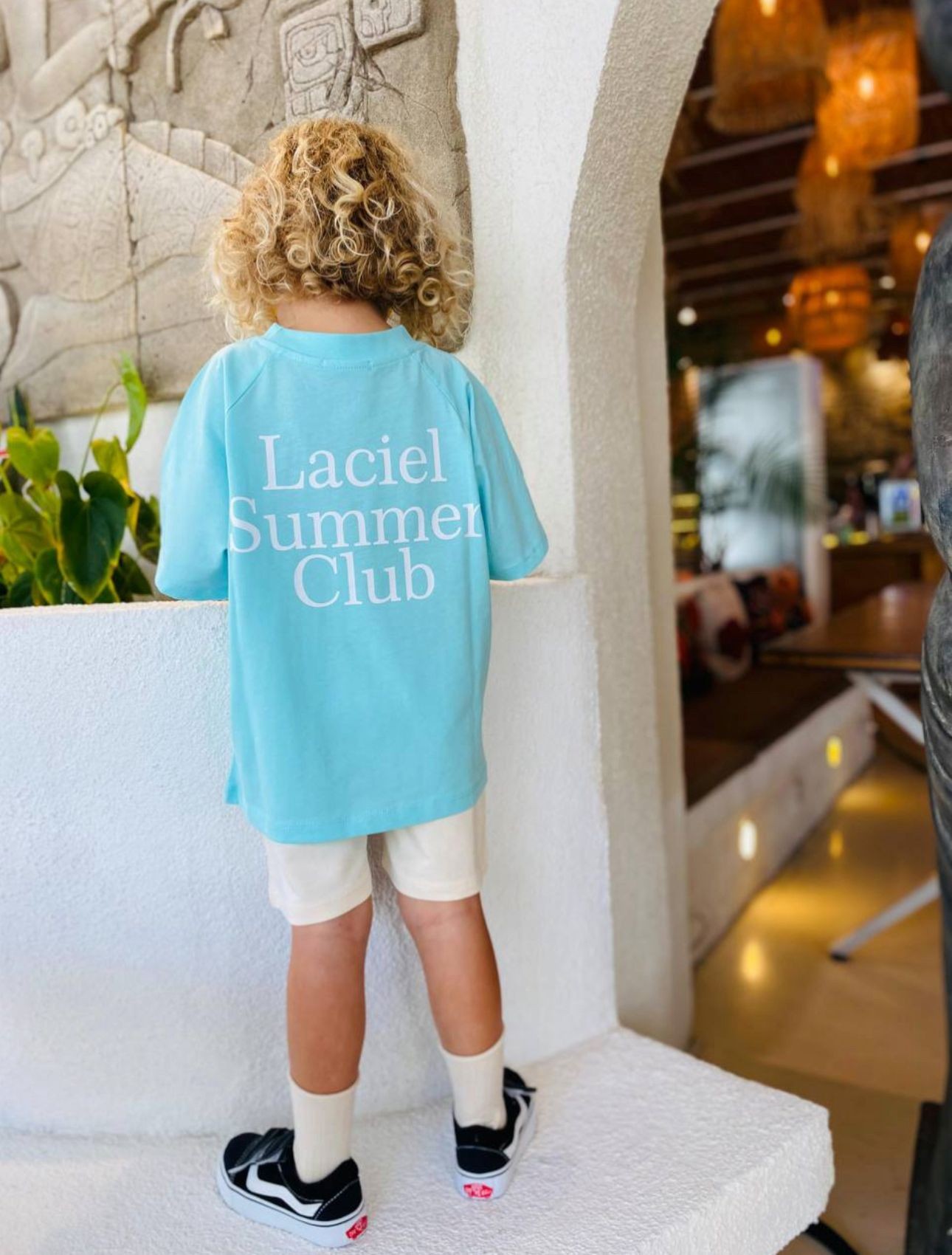 Mavi Sloganlı Basic Tshirt 
