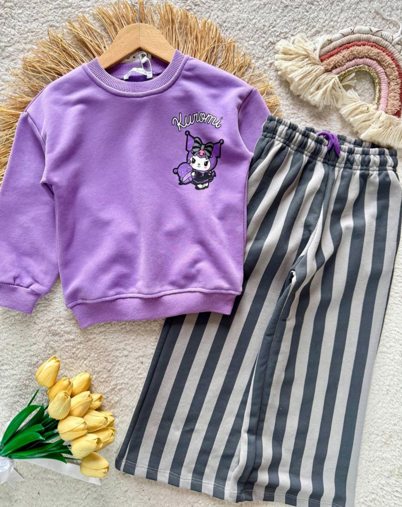 Kuromi Baskı Eşofman Takımı - Mor