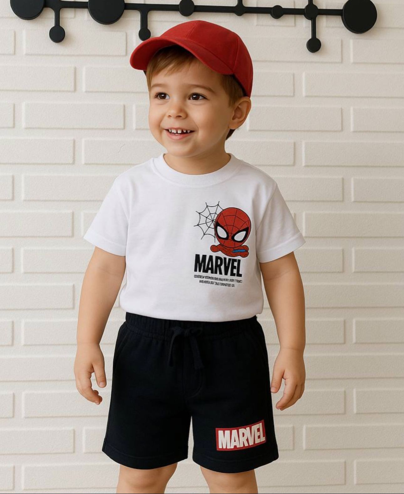 Spider-Man Baskı Şortlu Takım 