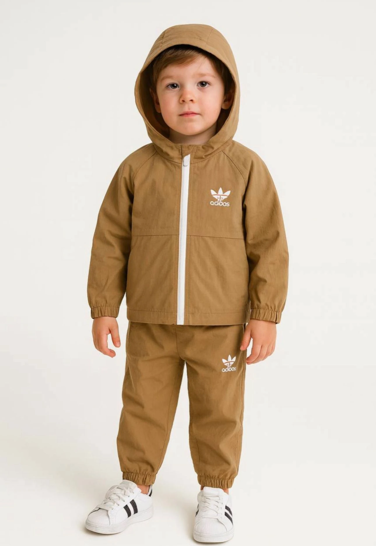 Waterproof Paraşüt Kumaş İkili Takım - Kahverengi 