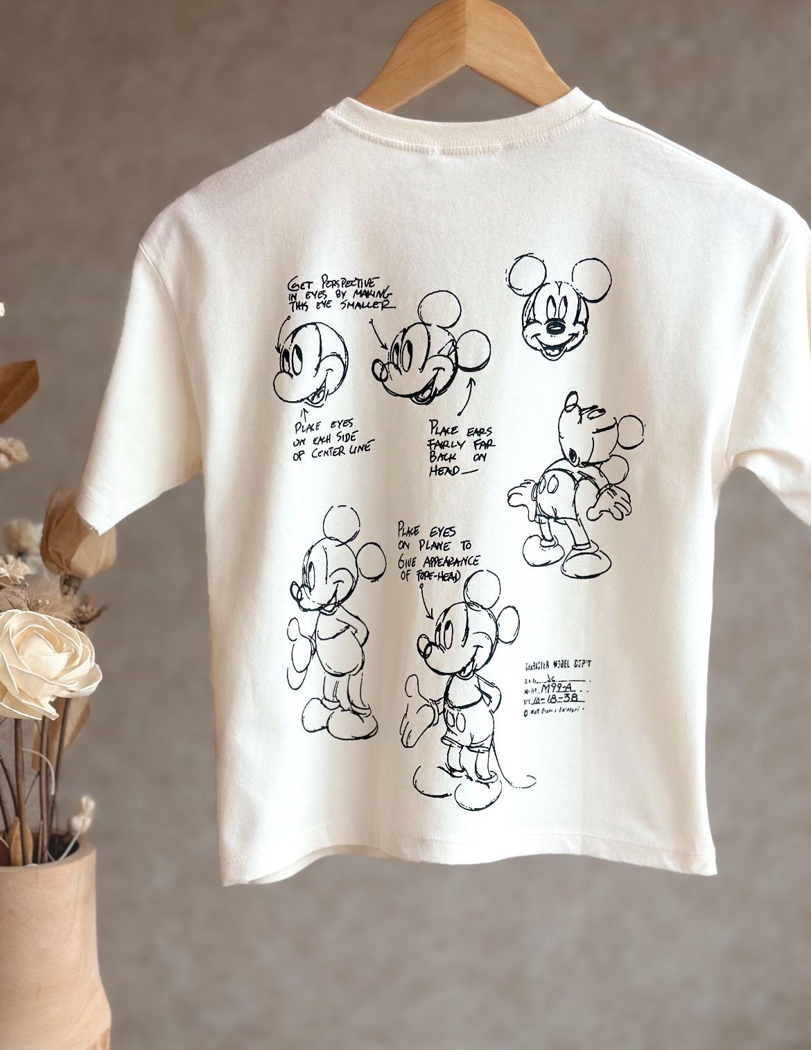 Krem Mickey Baskılı Tshirt(5-14Y)