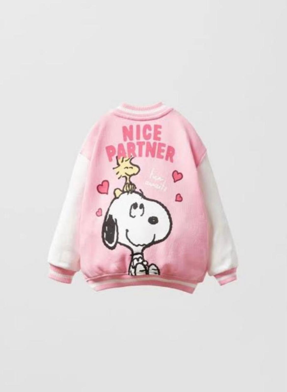 Pembe Snoopy Kolej Ceket