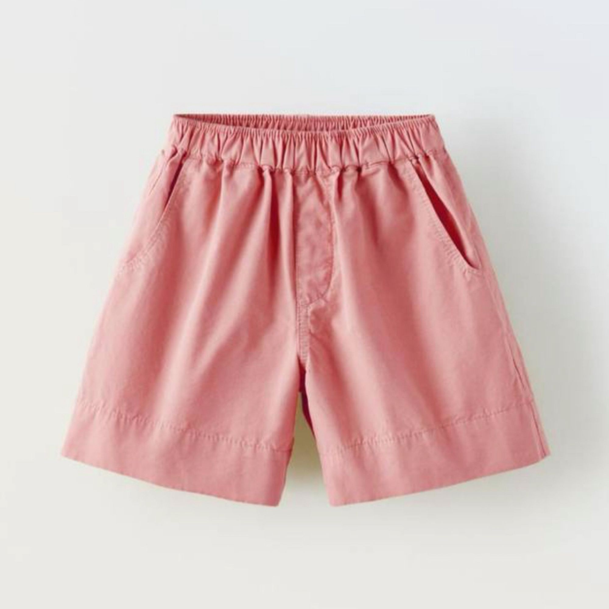 Bermuda Poplin Şort-Pembe