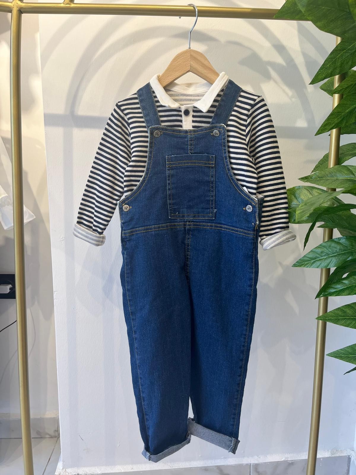 Salopet+ Yakalı Sweat Takım Koyu Mavi