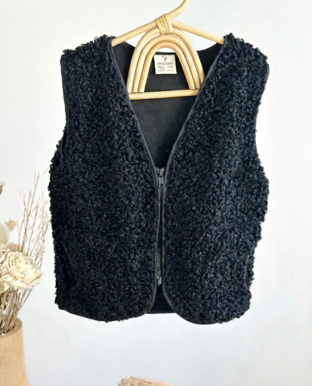 Peluş Yelek - Siyah