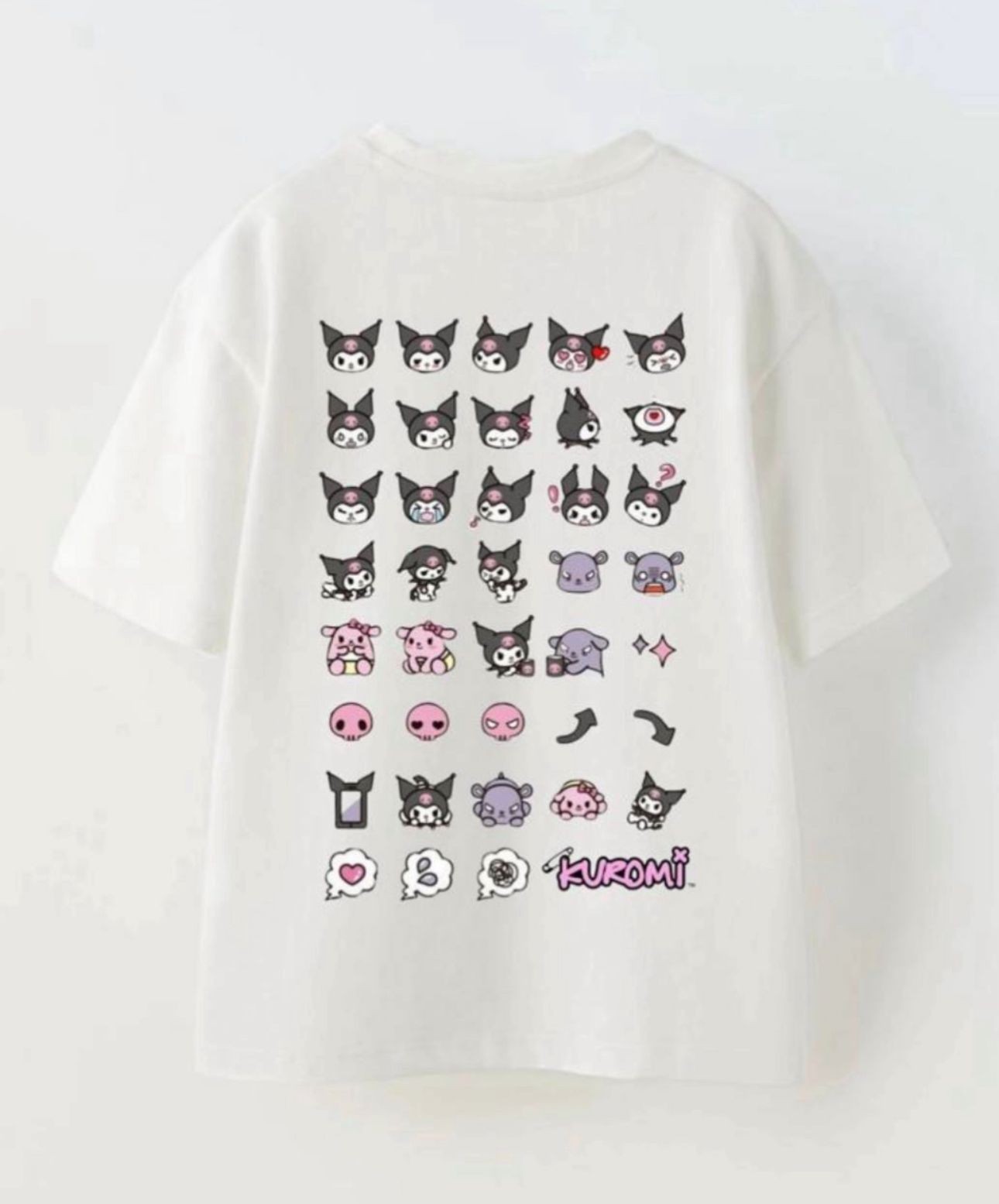 Pembe Kuromi Baskı Basic Tishirt 