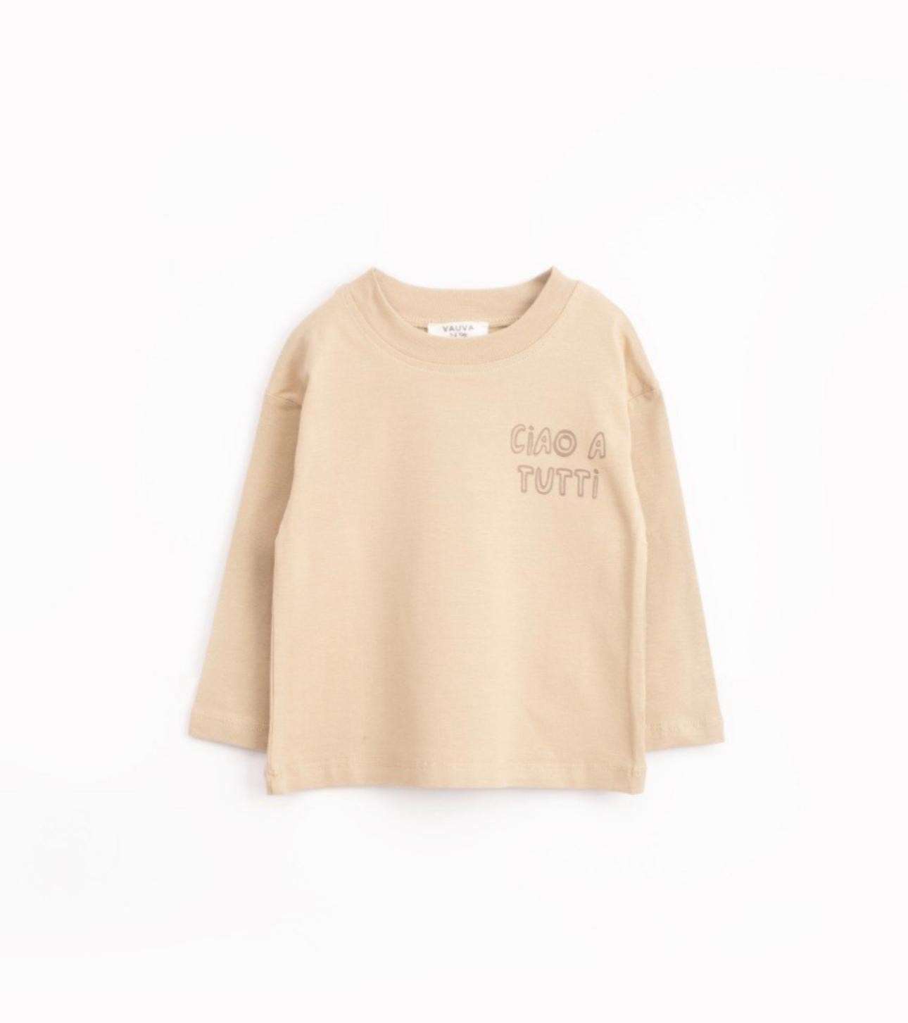Sloganlı Basic Sweat - Latte