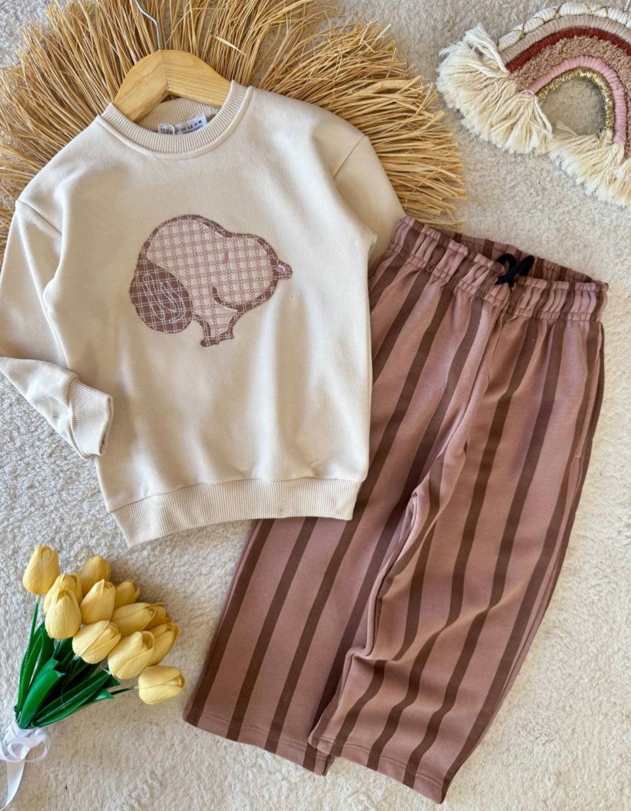 Snoopy Kahve Çizgili Eşofman Takımı