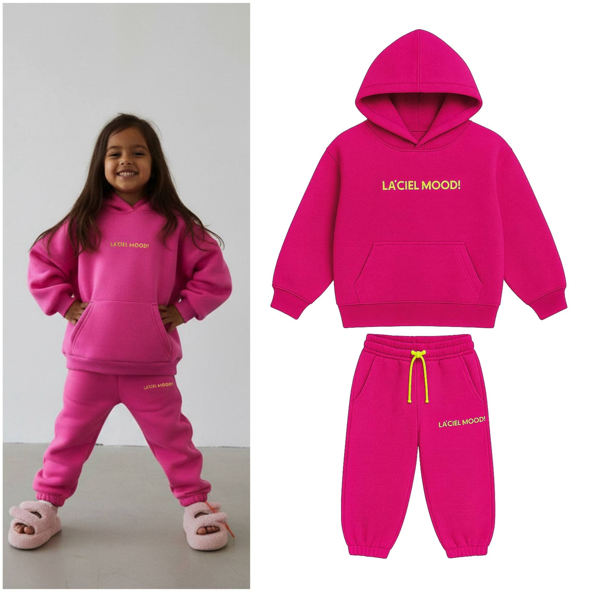 Laciel Mood Baskı Kapüşonlu Eşofman Takımı - Pembe 