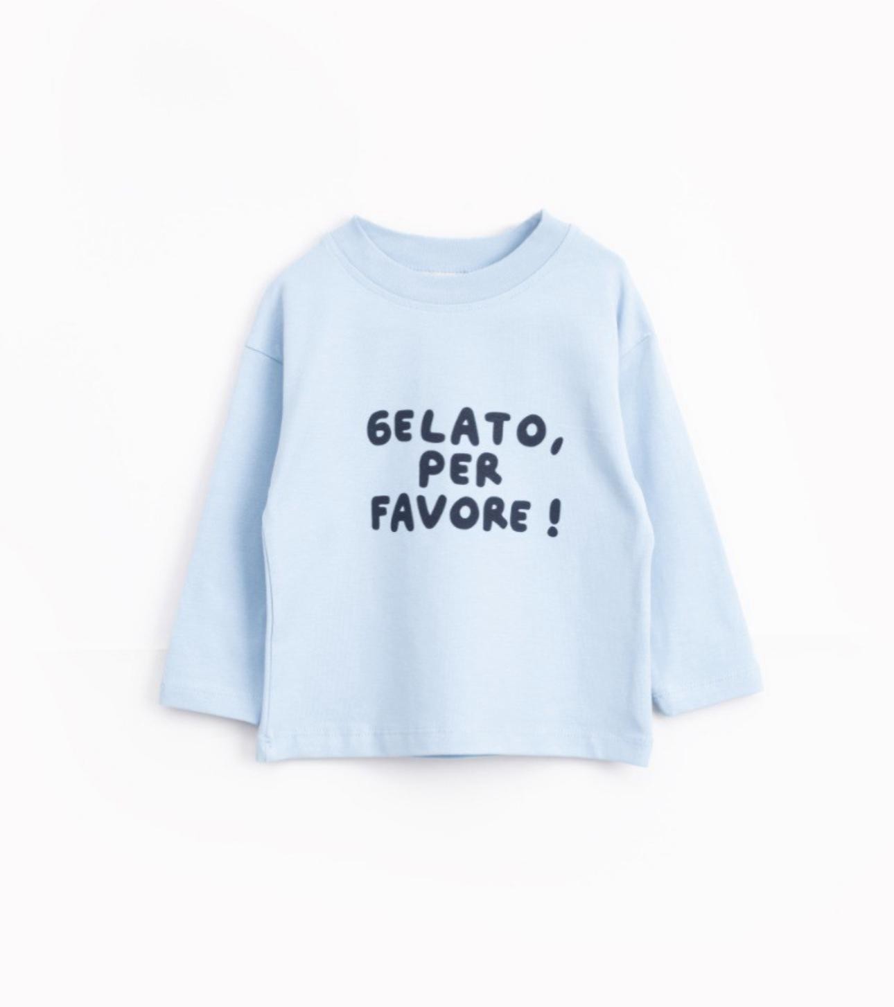 Sloganlı Basic Sweat - Mavi 